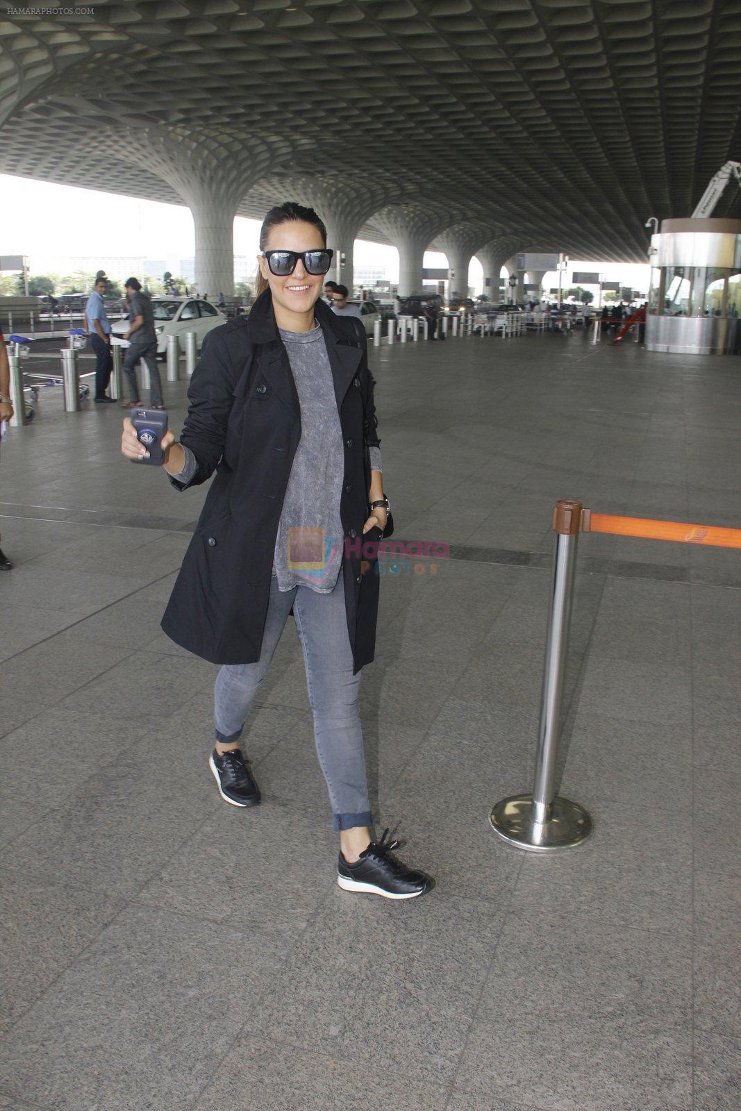 Neha Dhupia snapped at airport on 22nd Oct 2016