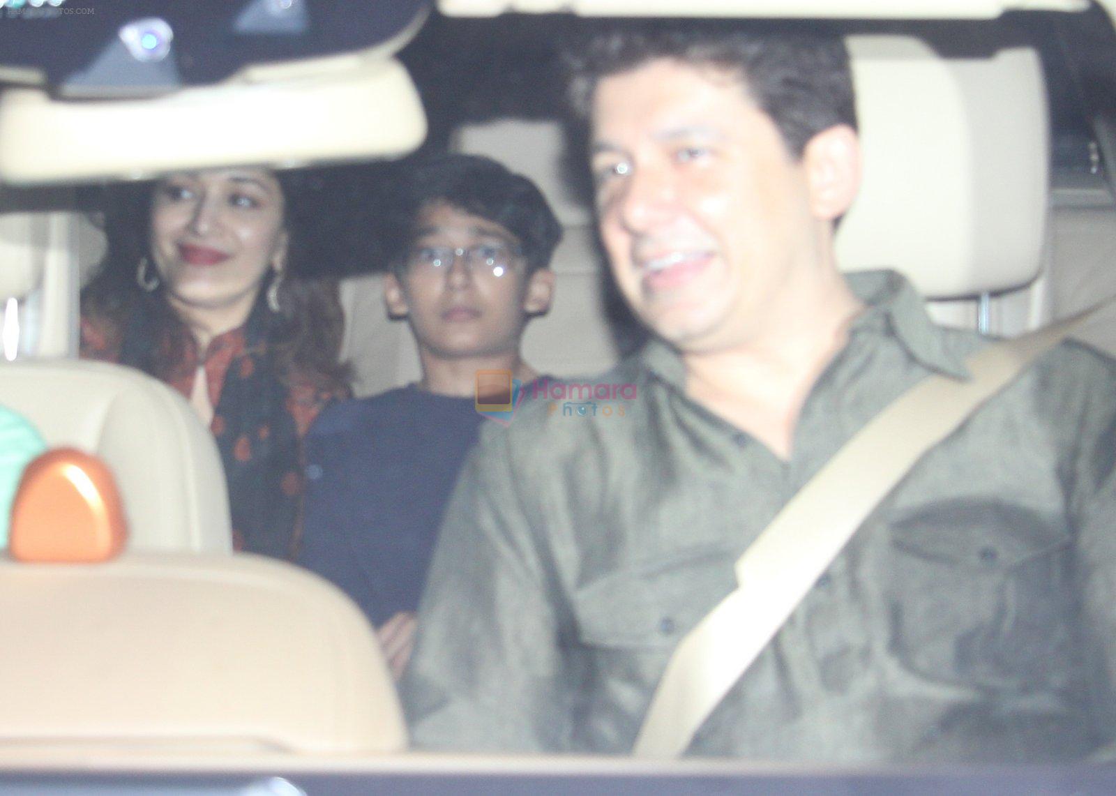 Madhuri Dixit snapped with family in Bandra at a friend's home on 30th Oct 2016