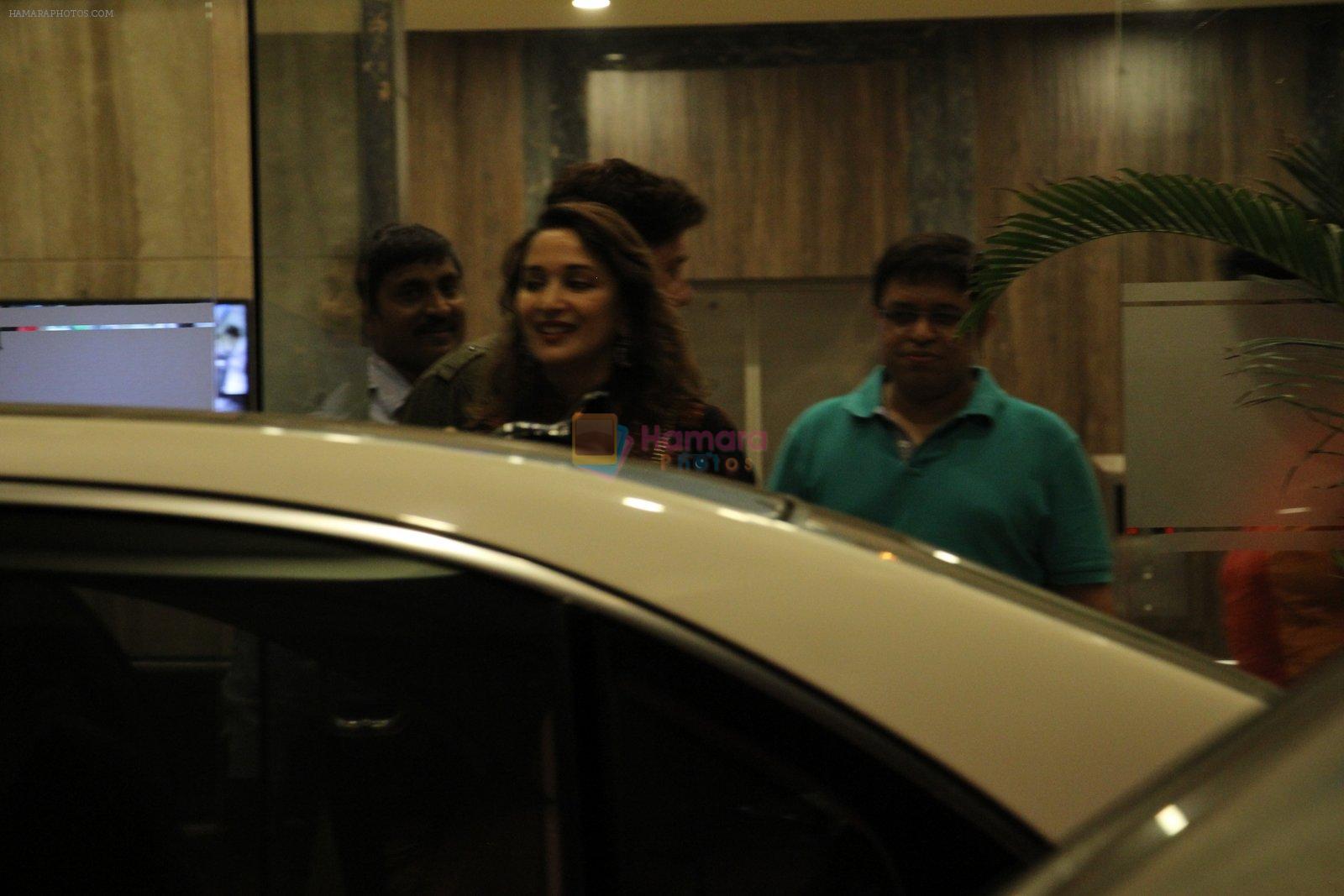 Madhuri Dixit snapped with family in Bandra at a friend's home on 30th Oct 2016