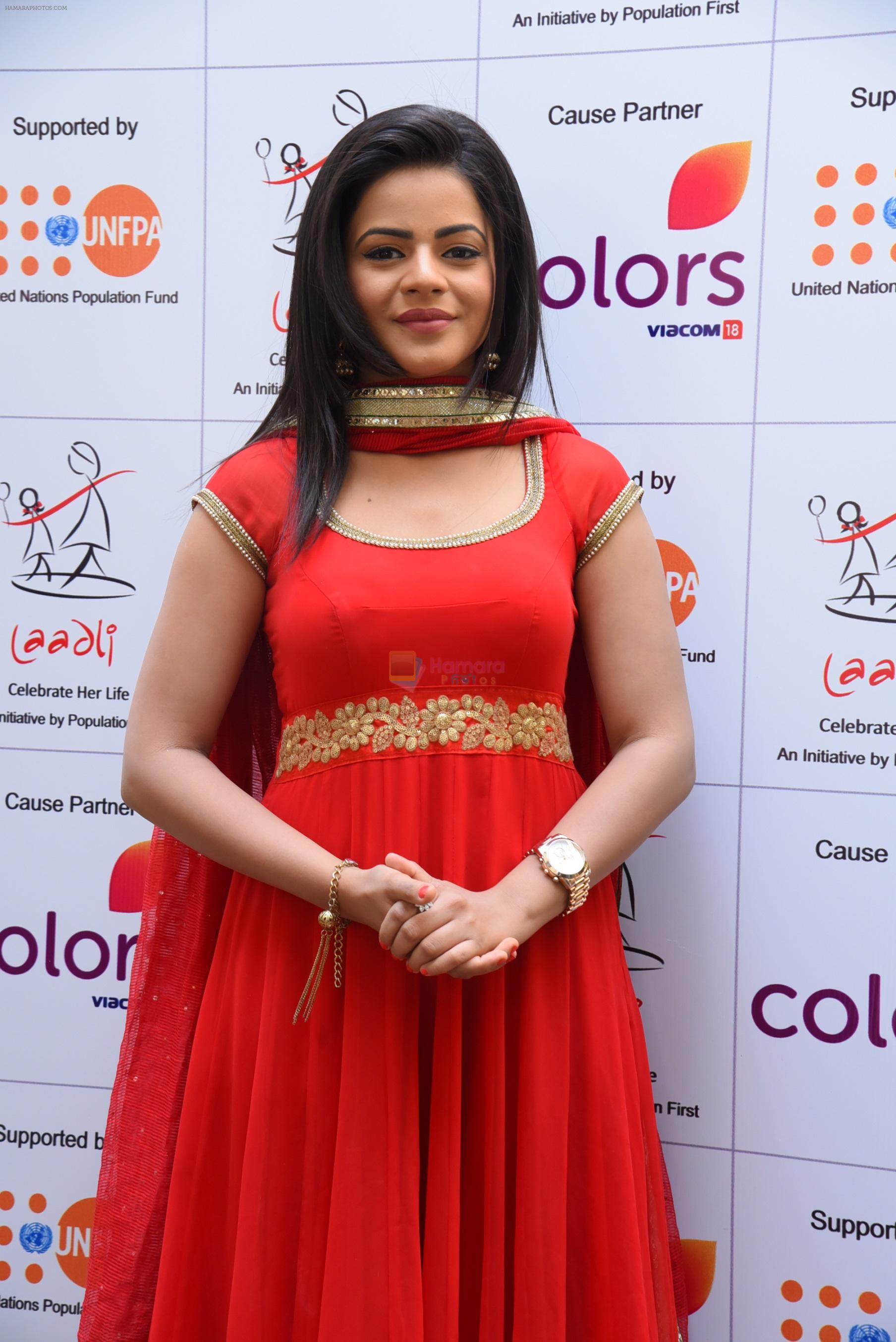 Jigyasa Singh aka Thapki at a press meet as COLORS joins hands with Laadli