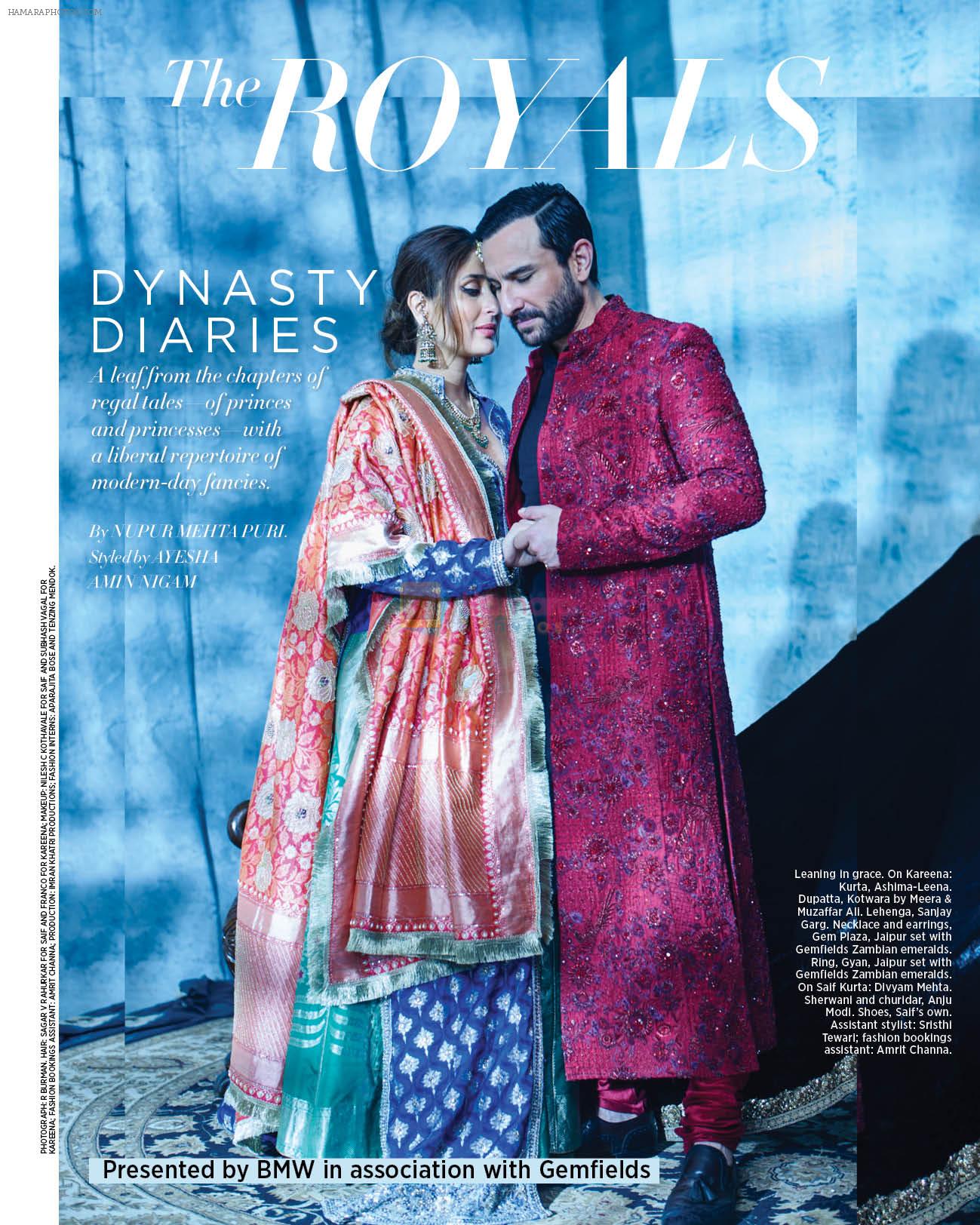 Saif Ali Khan and Kareena Kapoor on the cover of Harper's Bazaar Bride, November issue