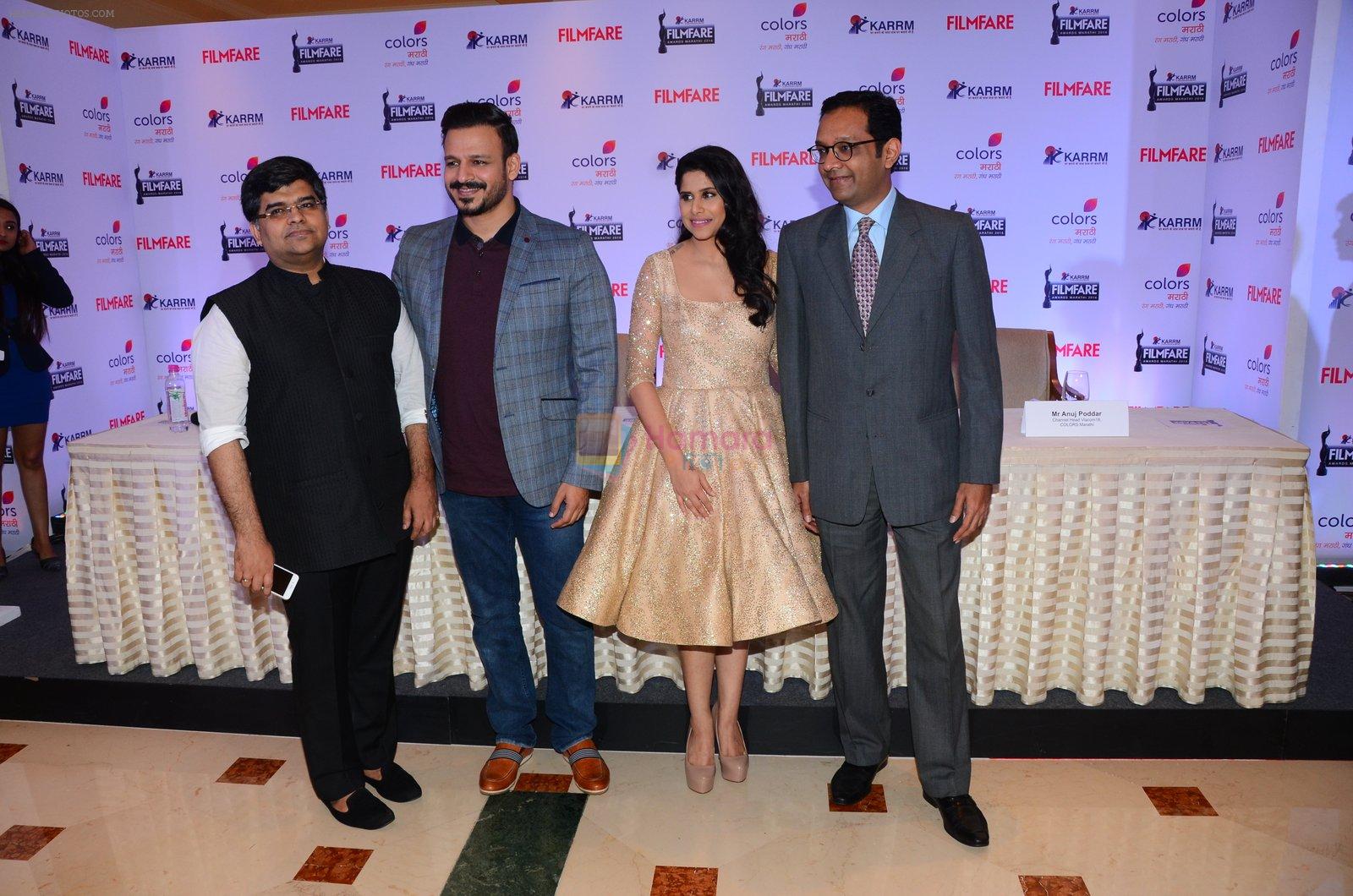 Vivek Oberoi, Sai Tamhankar at Marathi Filmfare press meet on 16th Nov 2016