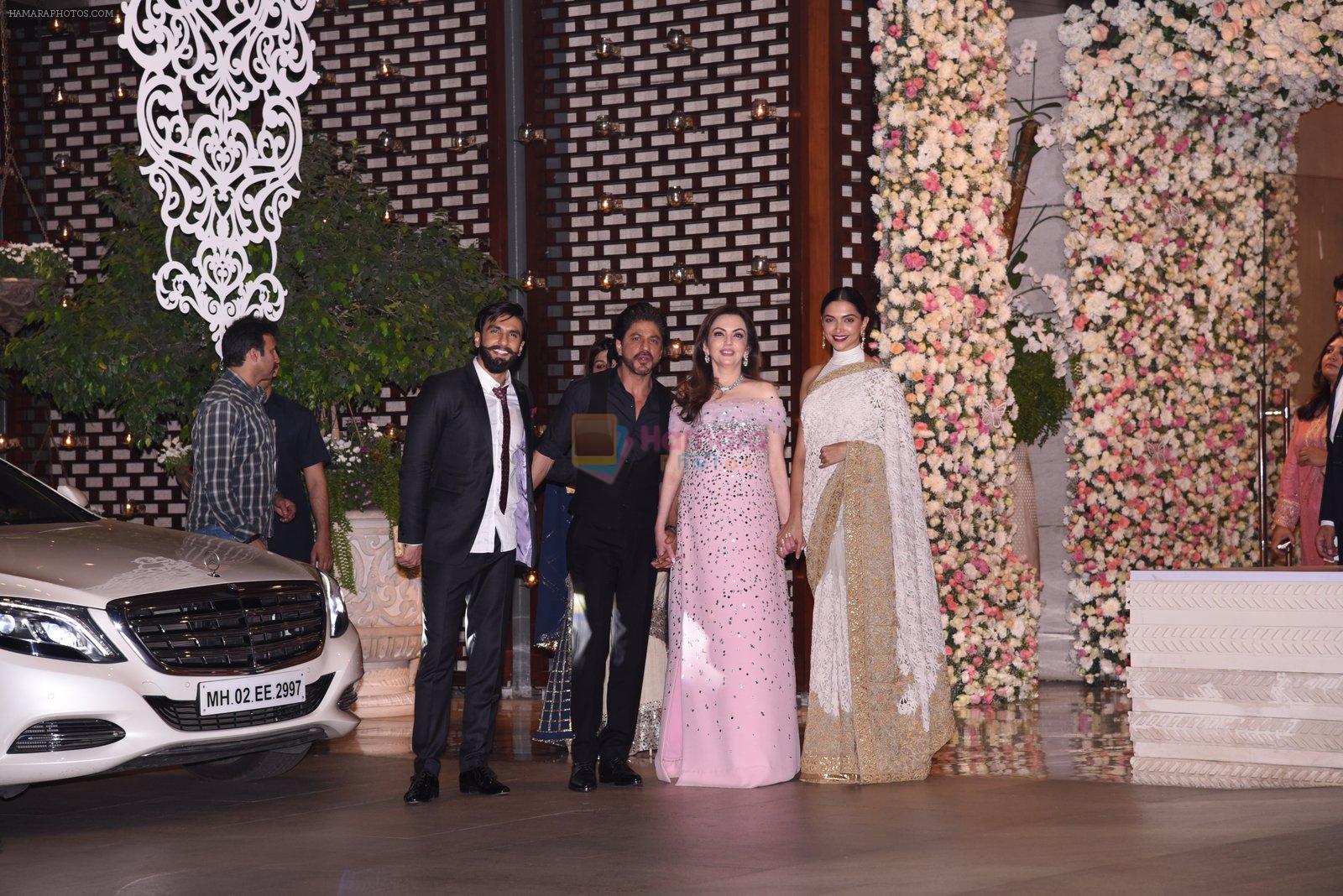 Deepika Padukone, Ranveer Singh at the Ambani's wedding party of their niece, Isheta Salgaoncar on 24th Nov 2016