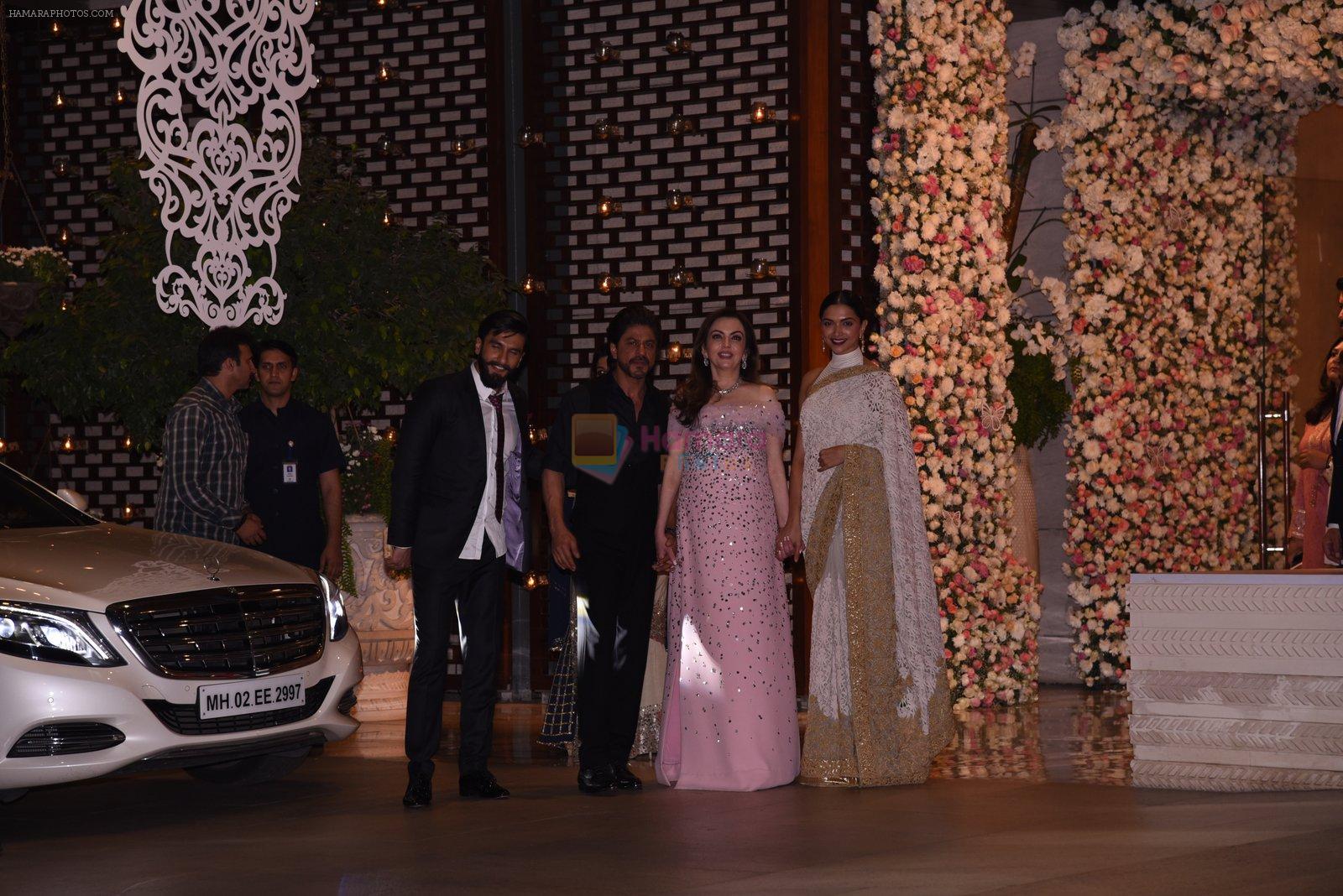 Deepika Padukone, Ranveer Singh at the Ambani's wedding party of their niece, Isheta Salgaoncar on 24th Nov 2016