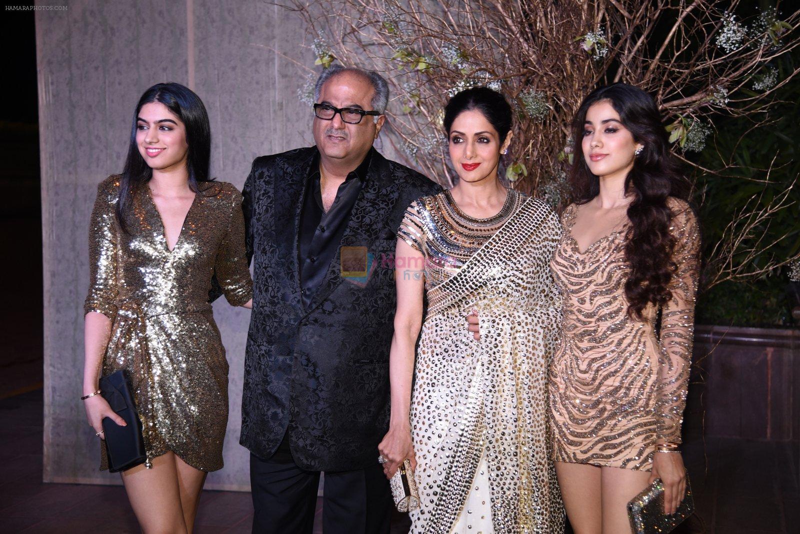 Sridevi, Boney Kapoor, Jhanvi Kapoor, Khushi Kapoor at Manish Malhotra�s 50th birthday bash hosted by Karan Johar on 5th Dec 2016