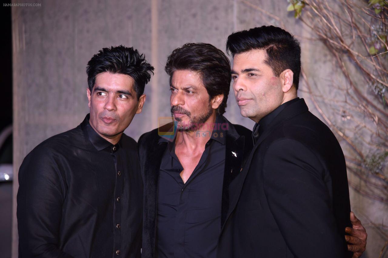 Shahrukh Khan, Karan Johar, Manish Malhotra at Manish Malhotra�s 50th birthday bash hosted by Karan Johar on 5th Dec 2016