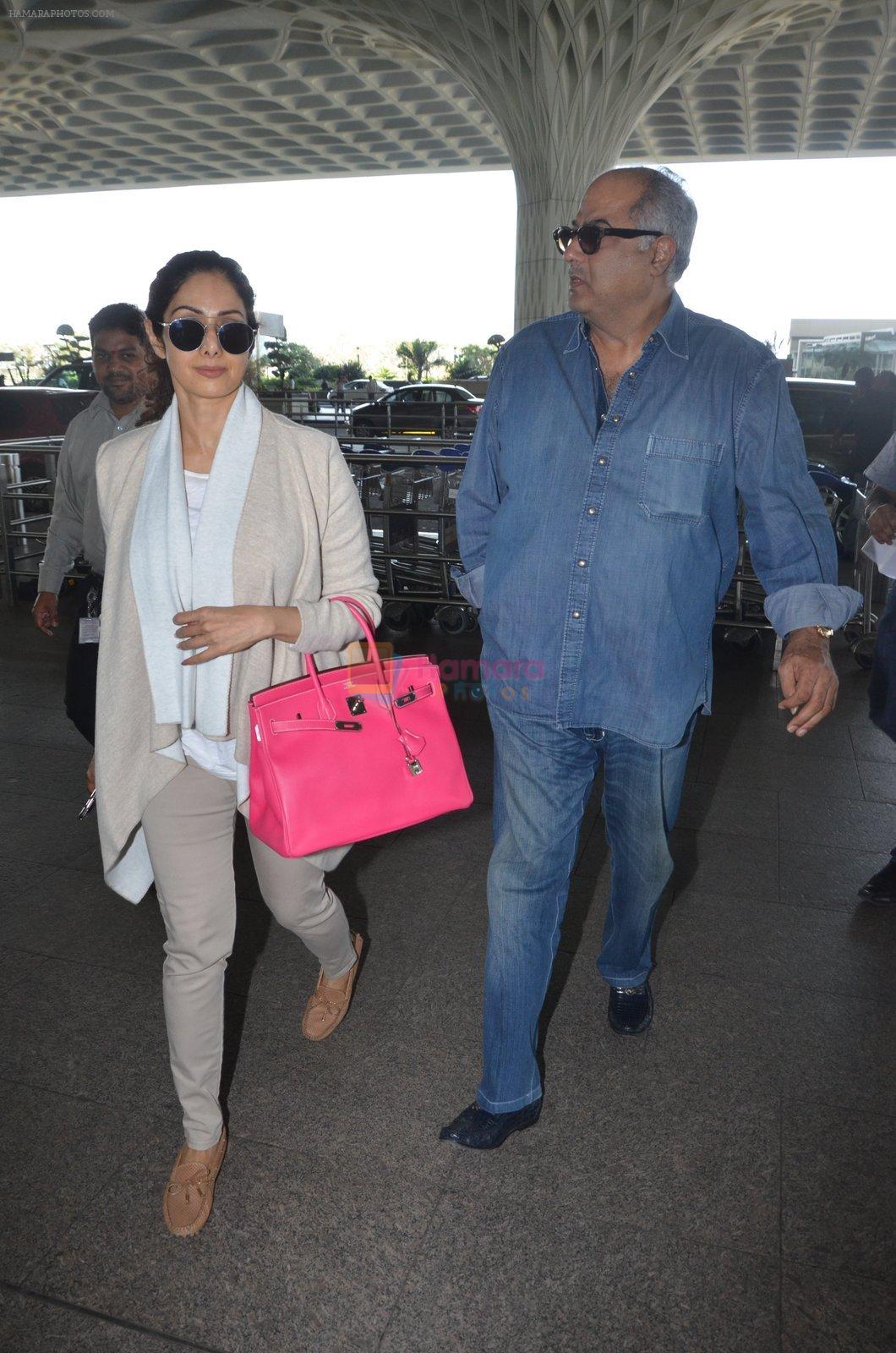 Sridevi, Boney Kapoor snapped at airport on 7th Dec 2016