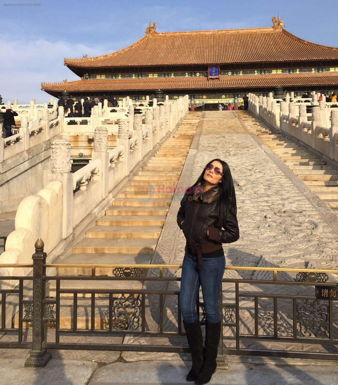Celina Jaitly at the Forbidden City in China