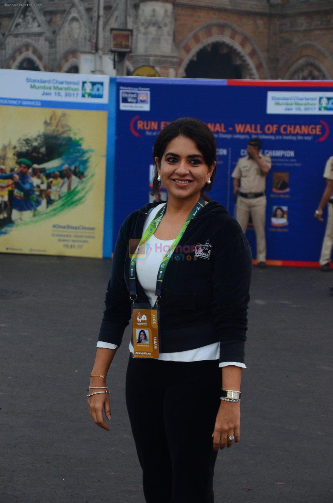 Shaina NC at Mumbai Marathon Event in Mumbai on 15th Jan 2017