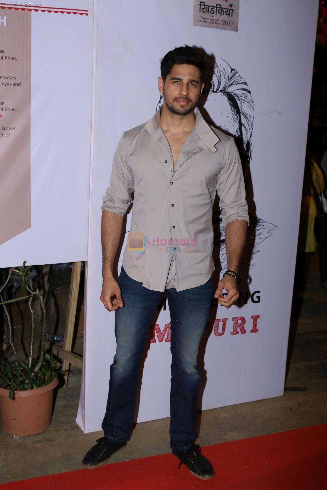 Sidharth Malhotra at Colors khidkiyaan Theatre Festival on 1st March 2017
