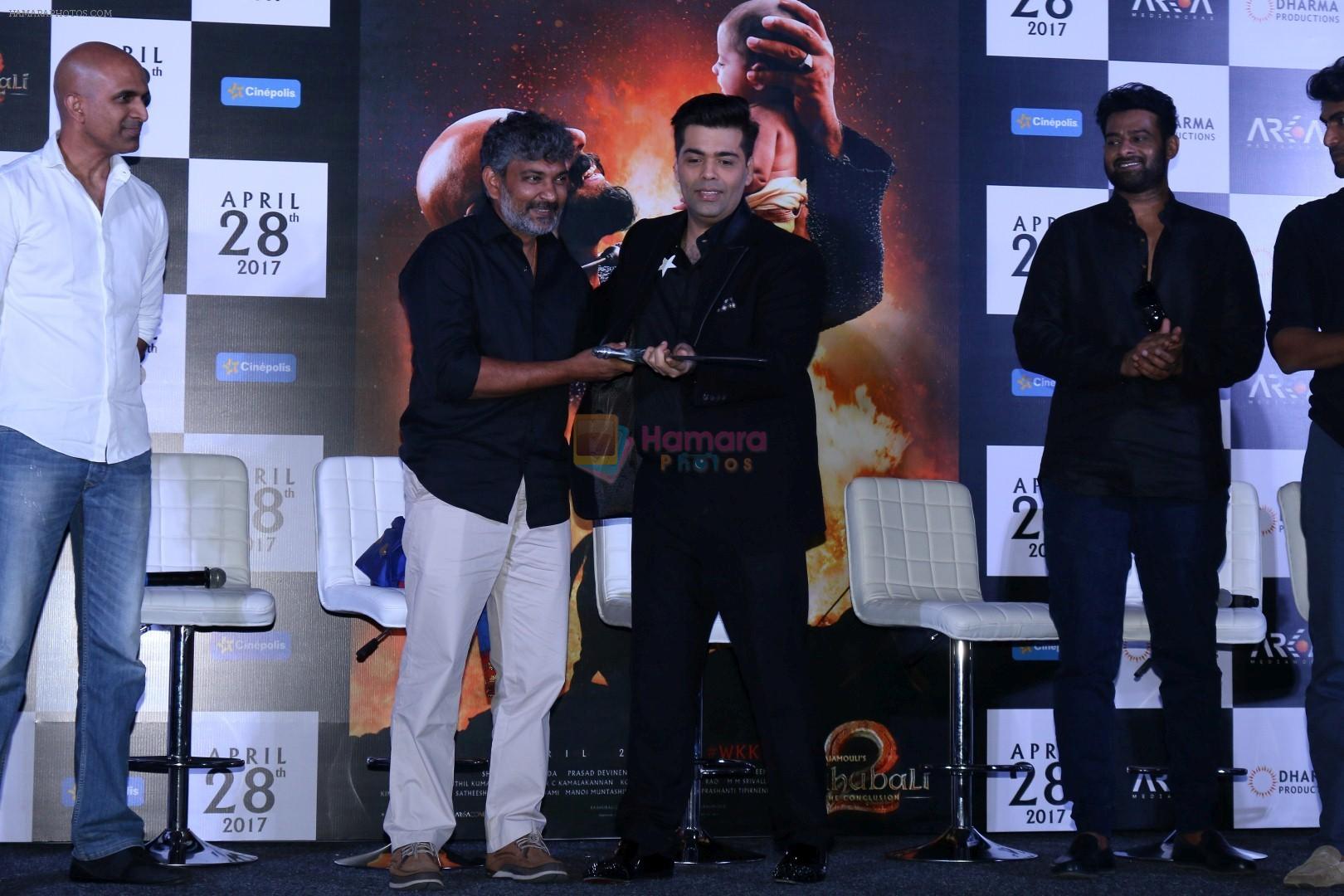 Prabhas, Rana Daggubati at the Trailer Launch Of Film Bahubali 2 on 16th March 2017