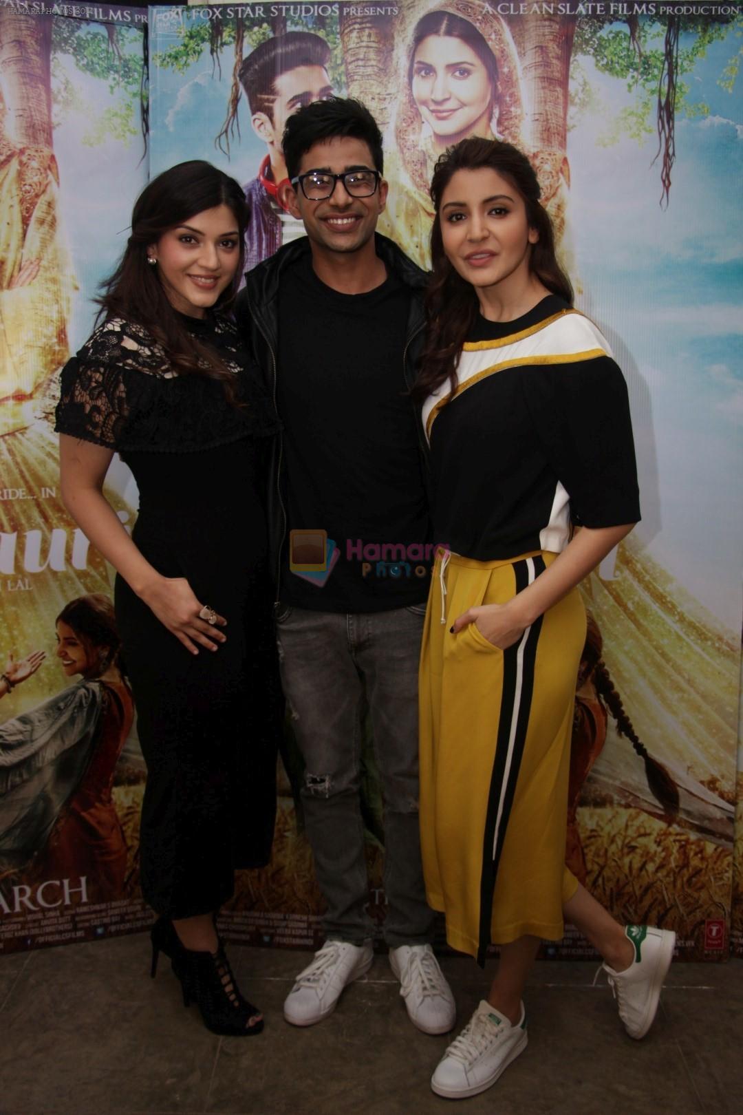 Anushka Sharma , Suraj Sharma & Mehrene Kaur Pirzada at the promotion of Phillauri on 16th March 2017