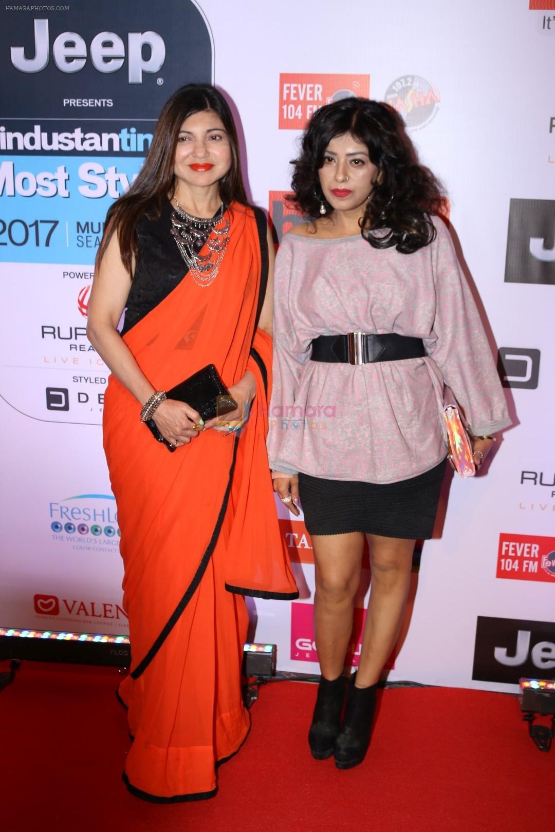 Alka Yagnik at the Red Carpet Of Most Stylish Awards 2017 on 24th March 2017