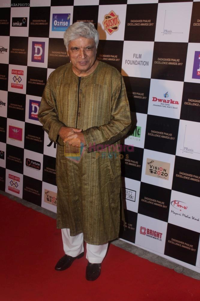 Javed Akhtar at the Red Carpet Of Dadasaheb Phalke Excellence Awards 2017 on 21st April 2017