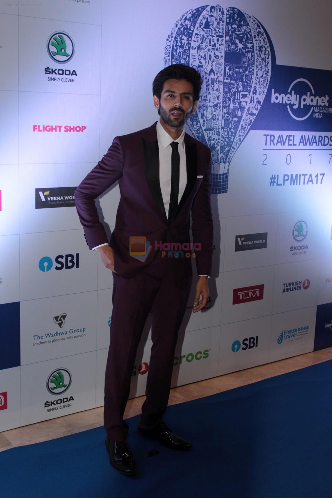 Kartik Aaryan at the Red Carpet Of 6th Lonely Planet Magazine India Travel Awards on 25th May 2017