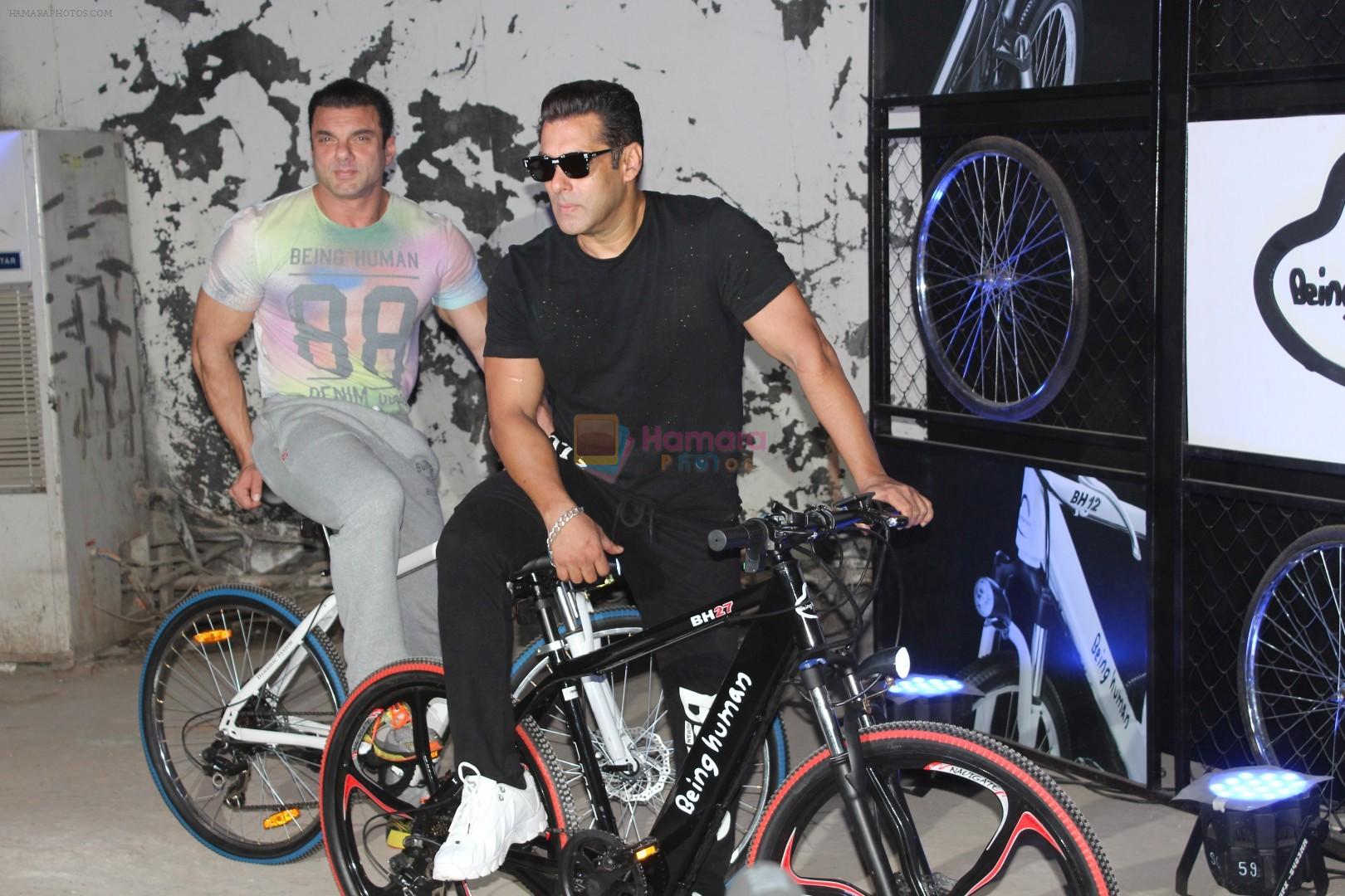 Salman Khan, Sohail Khan at the Launch Of Being Human Electric Cycles on 5th June 2017