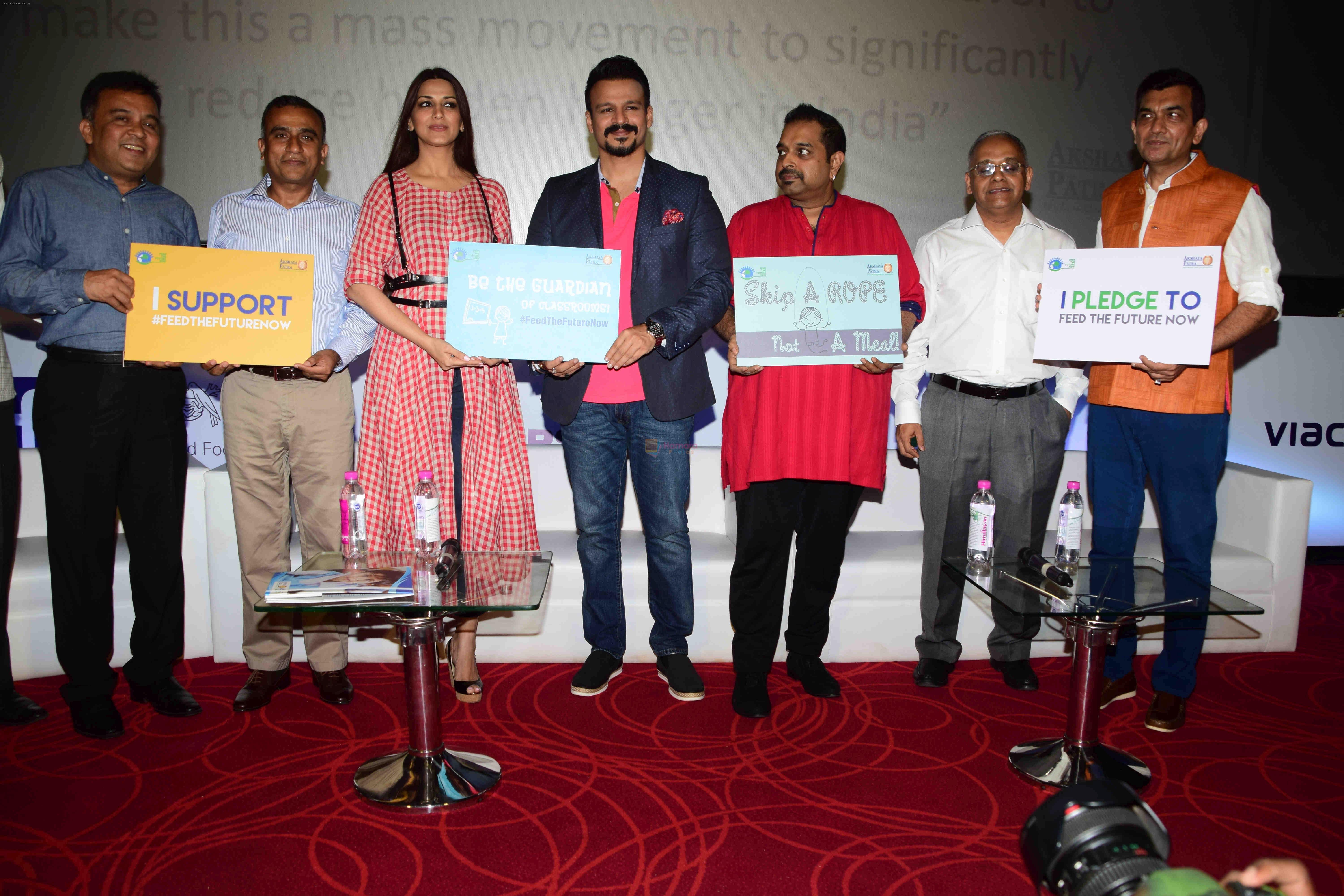 Vivek Oberoi, Sonali Bendre, Sanjeev Kapoor, Shankar Mahadevan At Feed The Future Now, Campaign By Akshaya Patra Initiative Launch on 7th June 2017