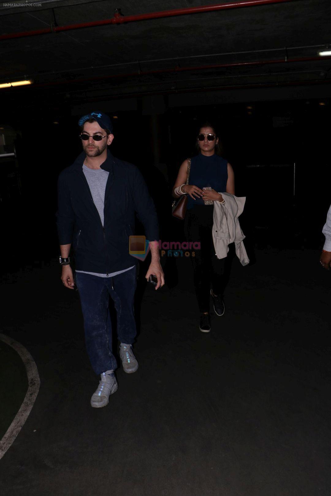 Neil Nitin Mukesh with Wife Rukmini Sahay at the Airport on 10th June 2017