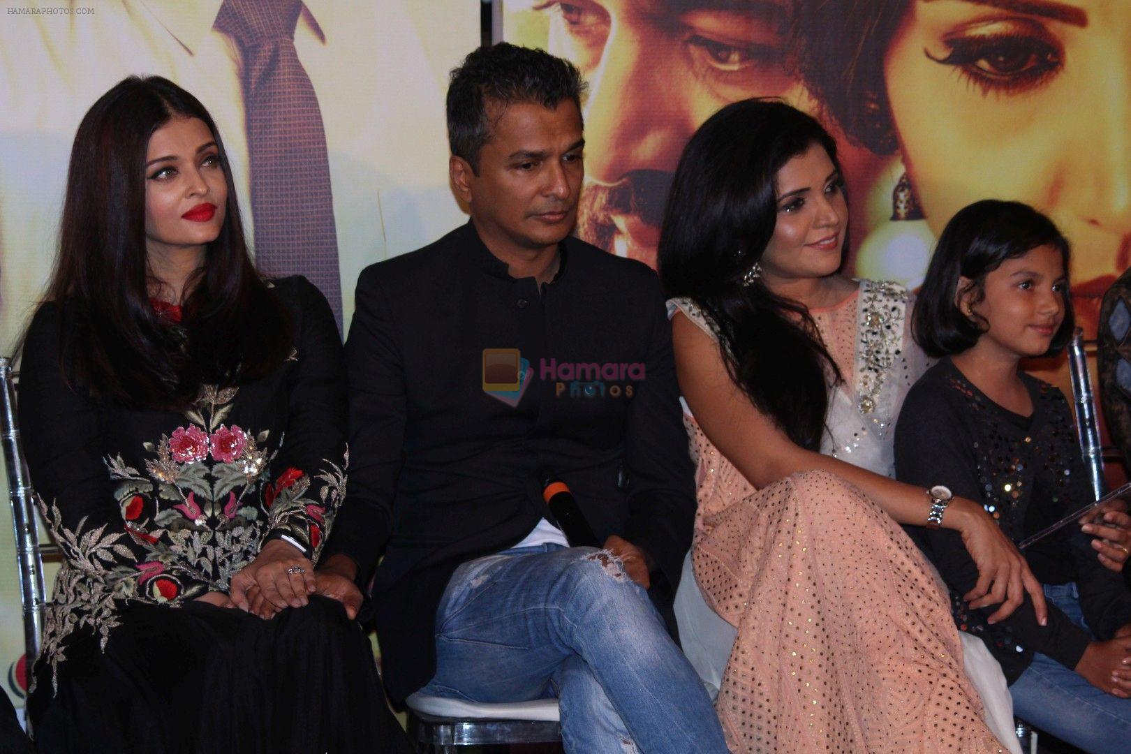 Aishwarya Rai Bachchan, Vikram Phadnis, Mukta Barve during the music launch of marathi film Hrudayantar in Mumbai, India on June 10, 2017