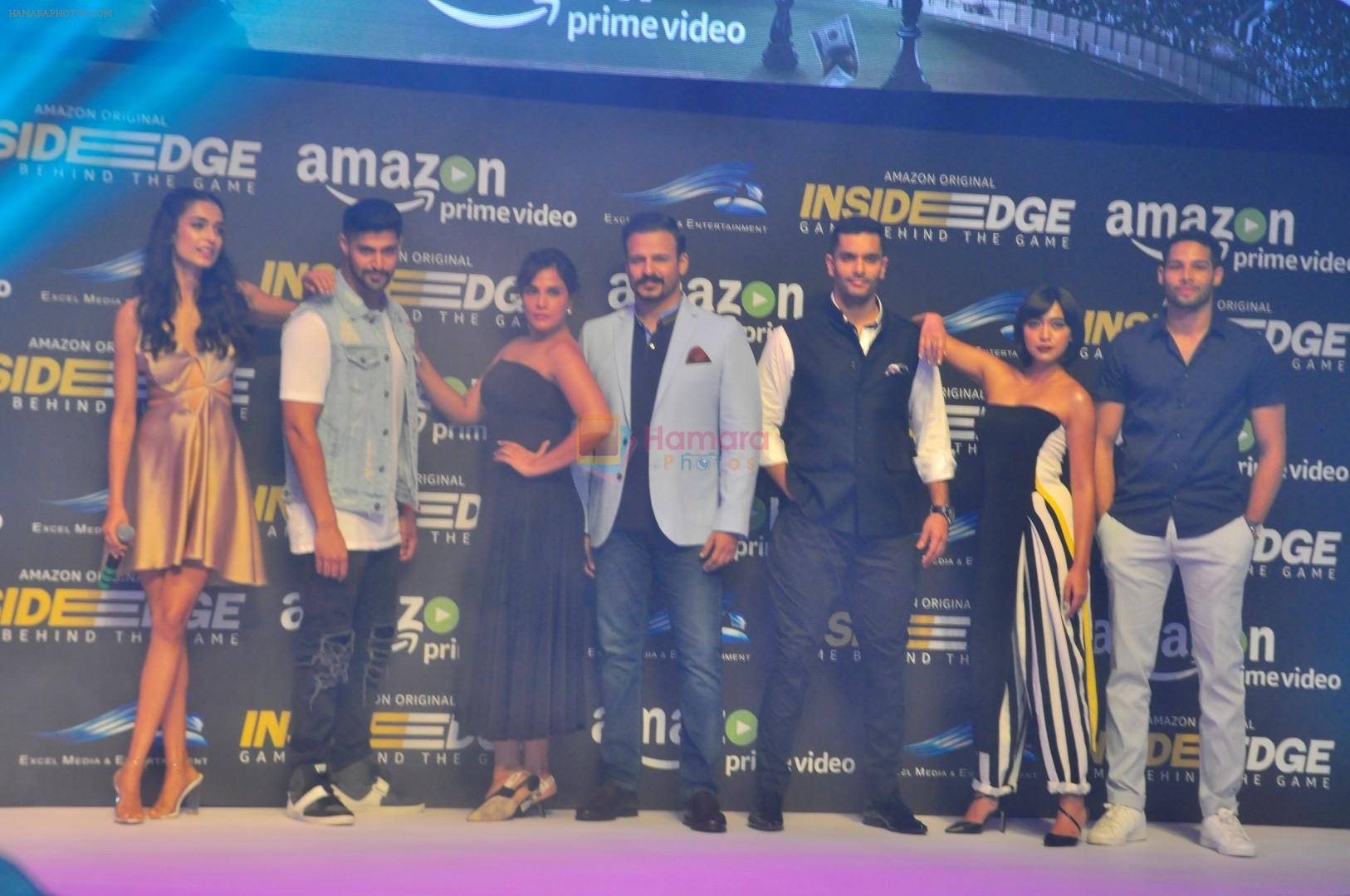Sarah Jane Dias, Angad Bedi, Tanuj Virwani, Richa Chadda, Vivek Oberoi, Siddhant Chaturvedi, Sayani Gupta at Trailer Launch Of Indiai's 1st Amazon Prime Video Original Series Inside Edge on 16th June 2017