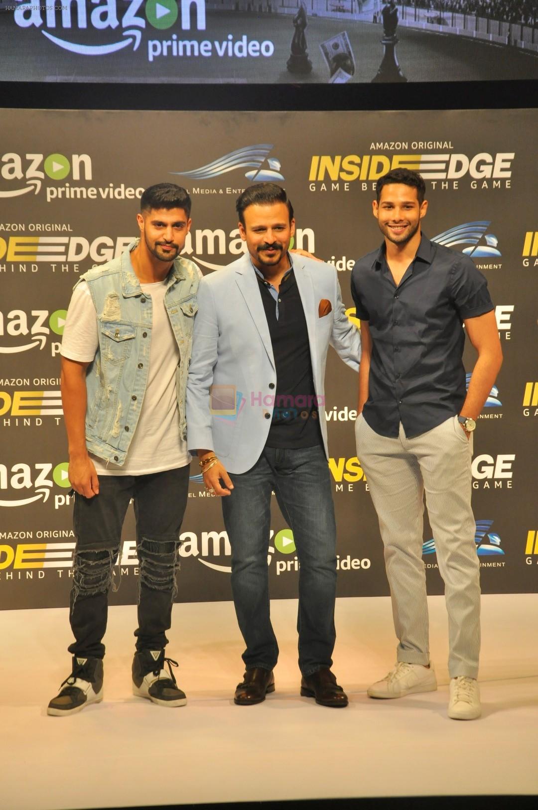 Tanuj Virwani, Vivek Oberoi, Siddhant Chaturvedi at Trailer Launch Of Indiai's 1st Amazon Prime Video Original Series Inside Edge on 16th June 2017