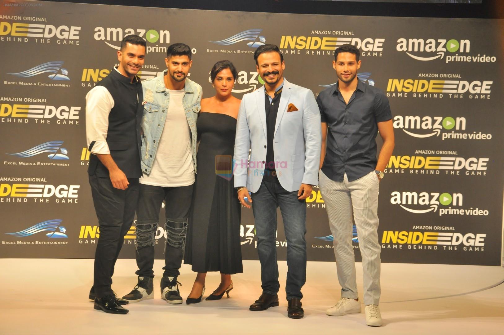 Angad Bedi, Tanuj Virwani, Richa Chadda, Vivek Oberoi, Siddhant Chaturvedi at Trailer Launch Of Indiai's 1st Amazon Prime Video Original Series Inside Edge on 16th June 2017