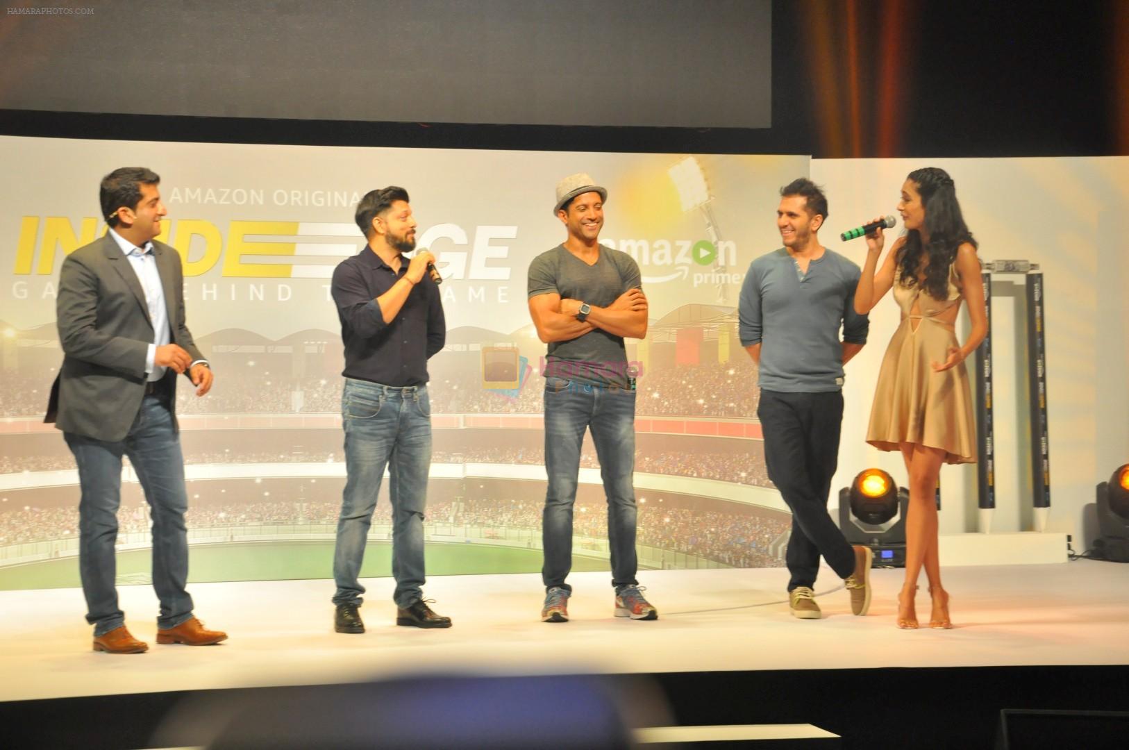 Farhan Akhtar, Ritesh Sidhwani, Sarah Jane Dias at Trailer Launch Of Indiai's 1st Amazon Prime Video Original Series Inside Edge on 16th June 2017