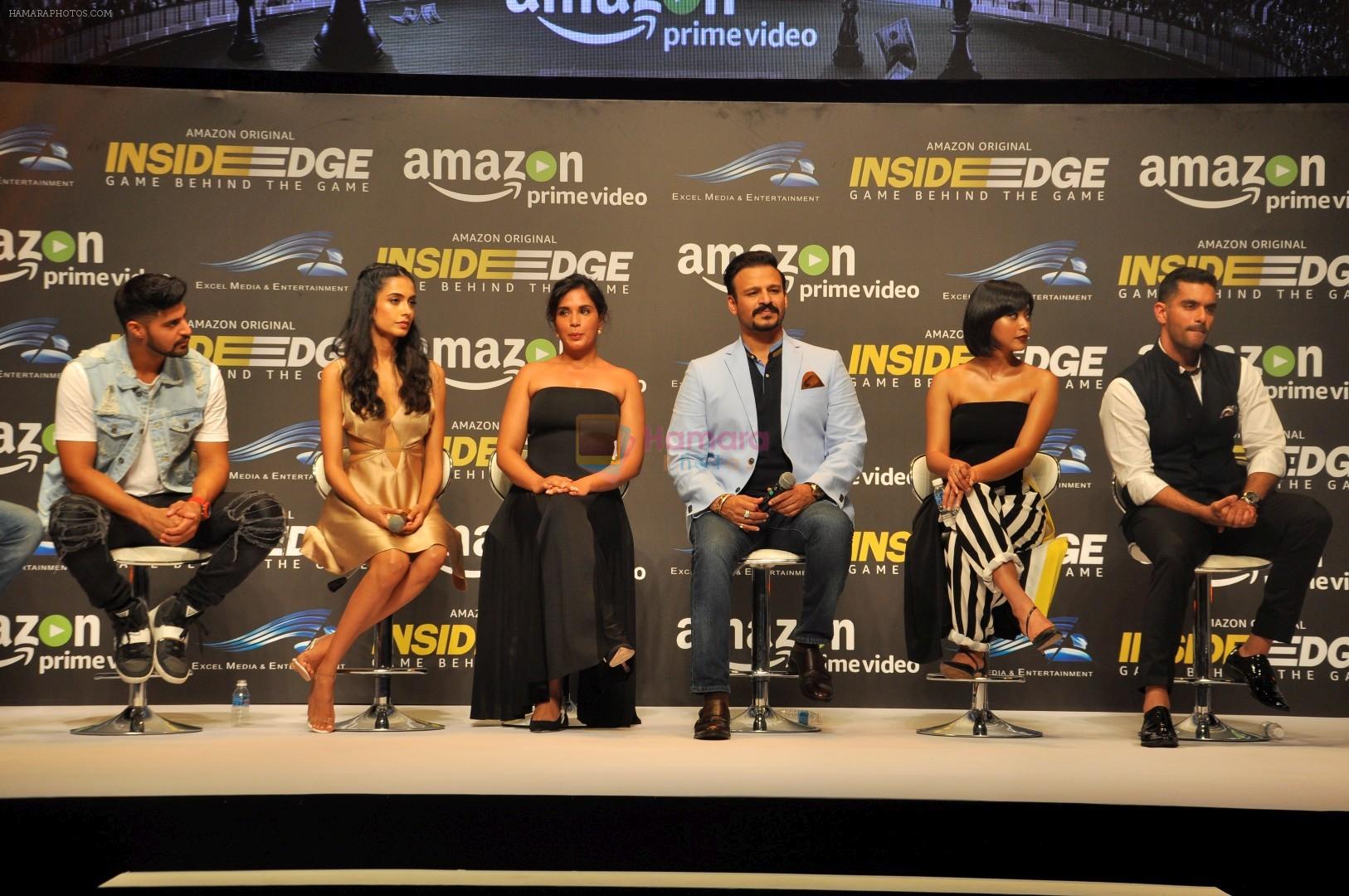 Angad Bedi, Tanuj Virwani, Richa Chadda, Vivek Oberoi, Sayani Gupta at Trailer Launch Of Indiai's 1st Amazon Prime Video Original Series Inside Edge on 16th June 2017