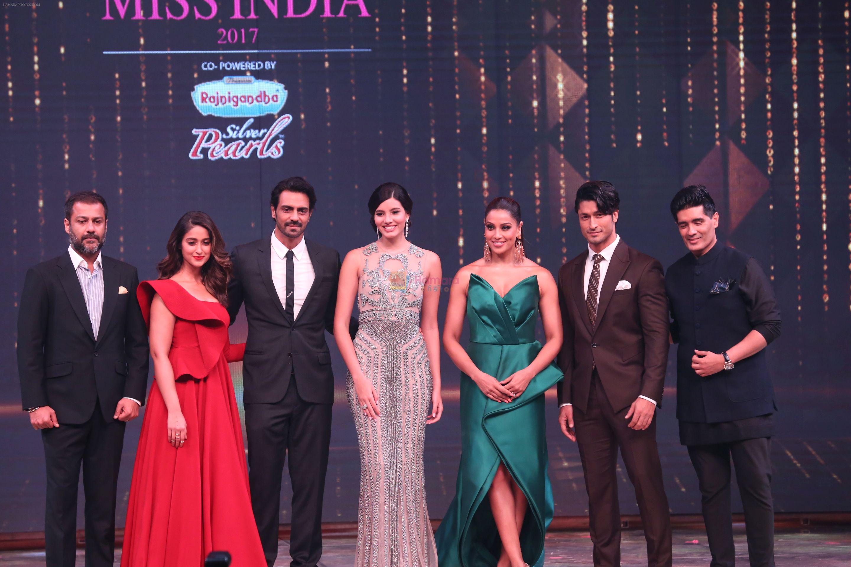 Abhishek Kapoor, Ileana D�Cruz, Arjun Rampal, Bipasha Basu, Vidyut Jamwal, Manish Malhotra during Miss India Grand Finale on 25th June 2017