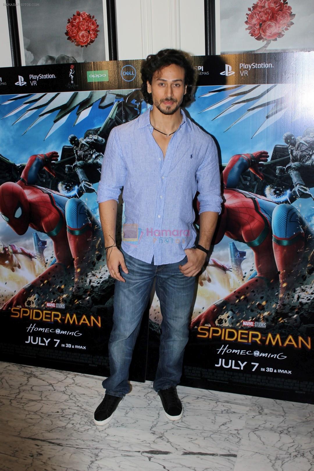Tiger Shroff at the Special Screening Of Film Spider Man Homecoming in Bandra on 4th July 2017