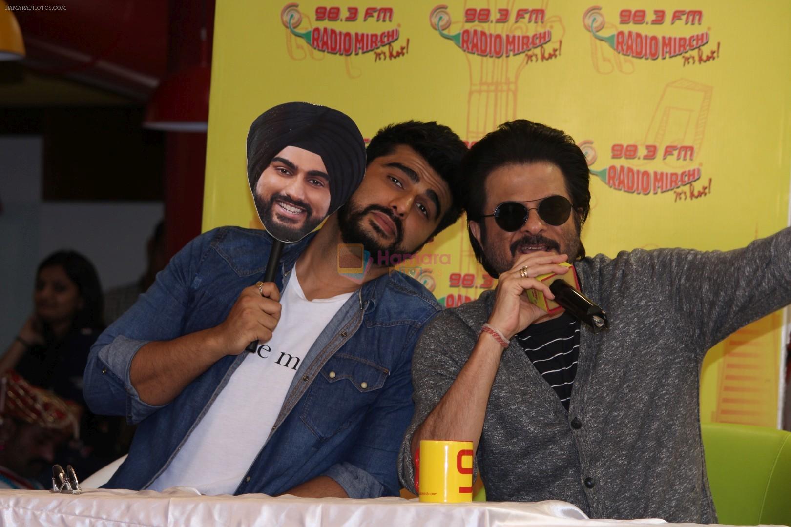 Arjun Kapoor, Anil Kapoor at the Unveiling of New Song Of Mubarakan in Radio Mirchi on 6th July 2017