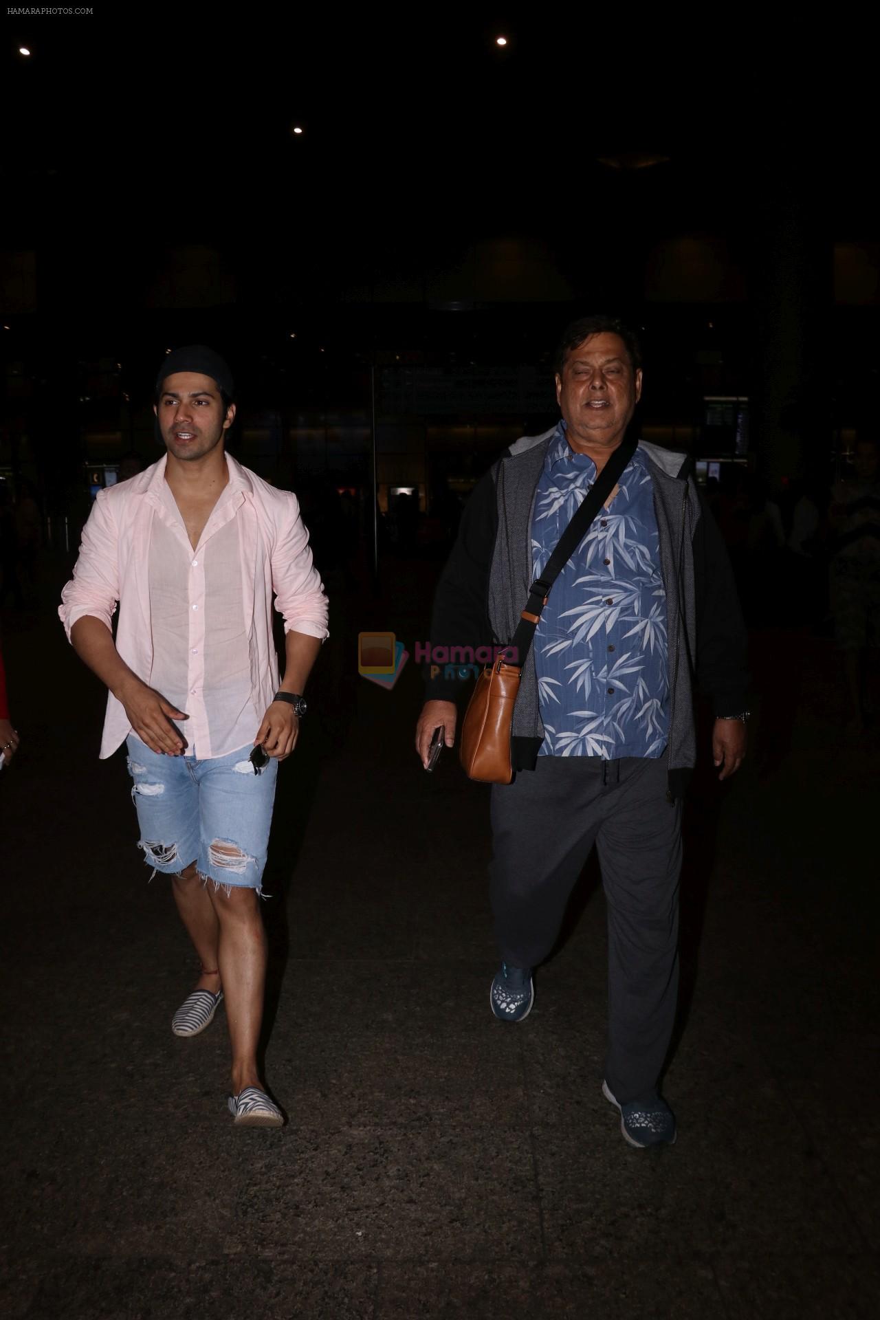 Varun Dhawan, David Dhawan spotted at airport on 29th July 2017