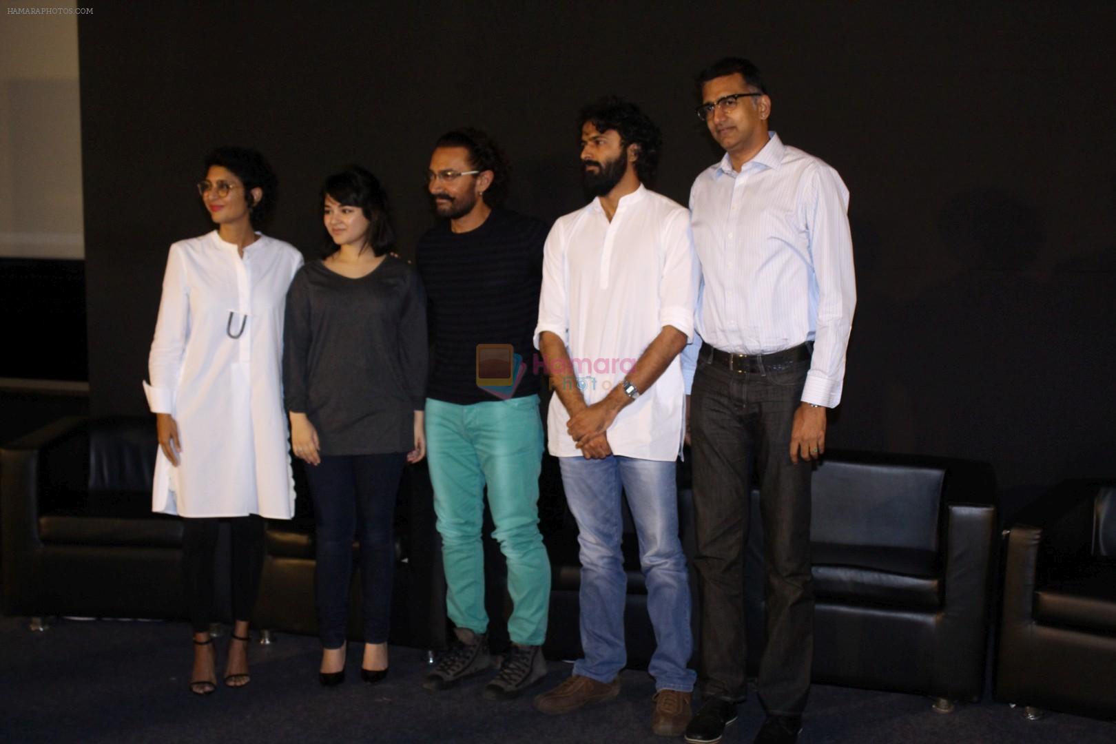 Aamir Khan, Kiran Rao, Zaira Wasim, Advait Chandan at Trailer Launch Of Film Secret Superstar on 2nd Aug 2017