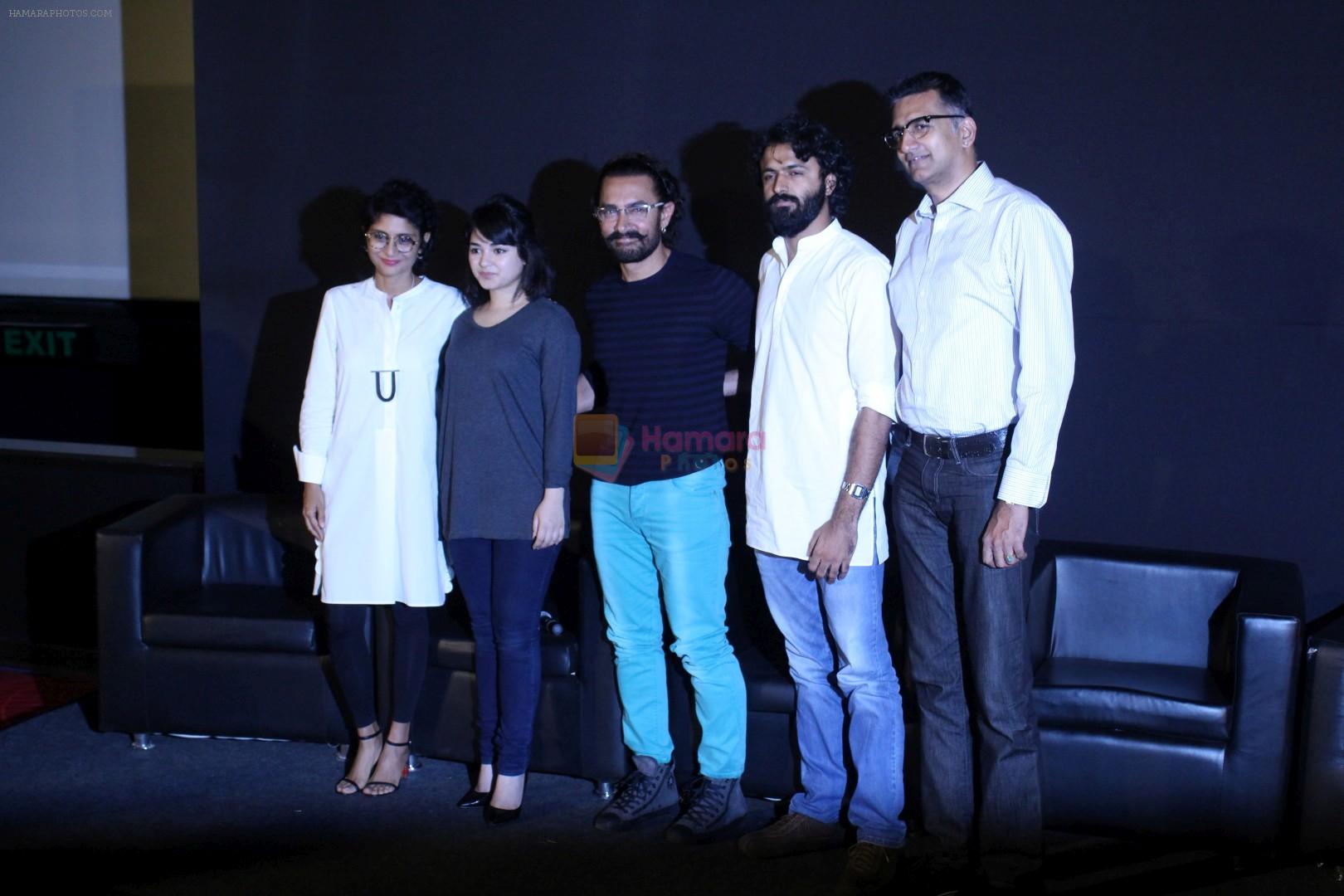 Aamir Khan, Kiran Rao, Zaira Wasim, Advait Chandan at Trailer Launch Of Film Secret Superstar on 2nd Aug 2017