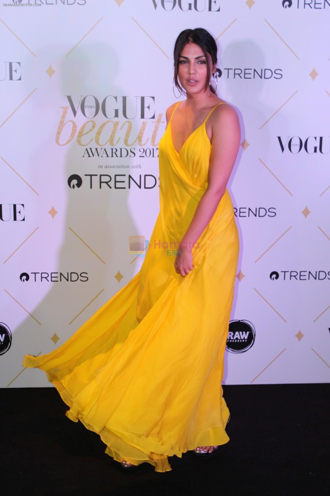 Rhea Chakraborty at The Red Carpet Of Vogue Beauty Awards 2017 on 2nd Aug 2017