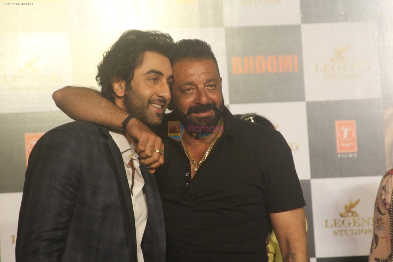 Sanjay Dutt, Ranbir Kapoor at the Trailer Launch Of Film Bhoomi on 10th Aug 2017