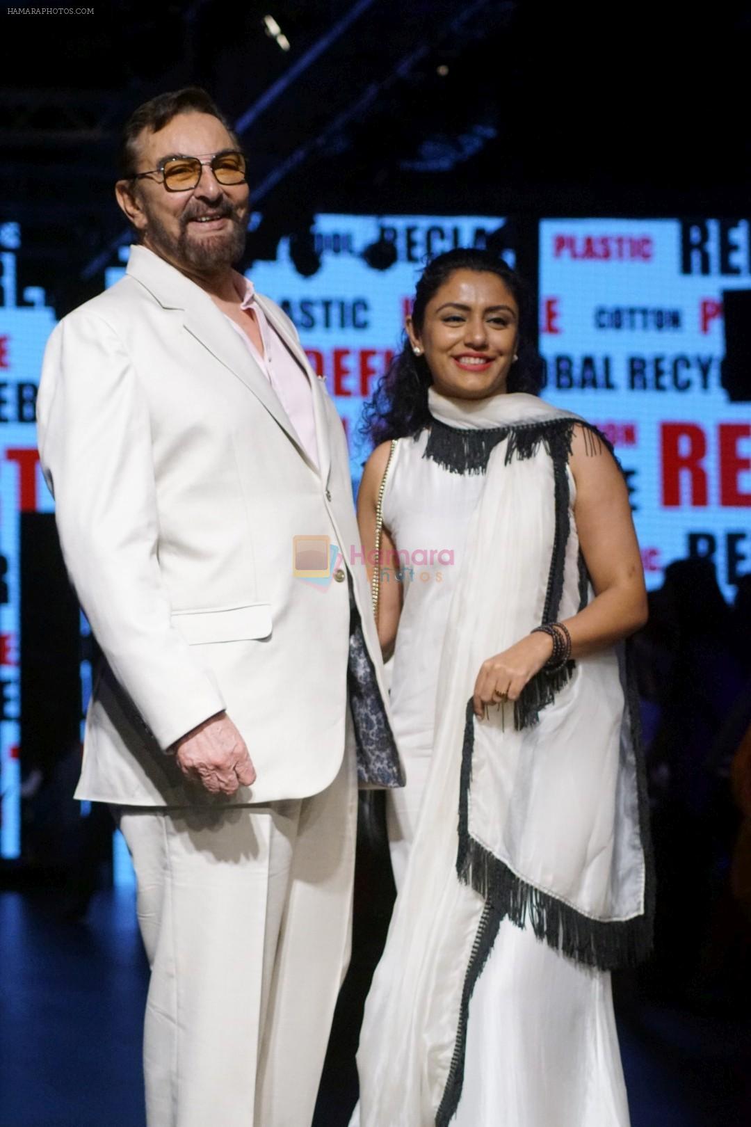 Kabir Bedi, Parveen Dusanj at Lakme Fashion Week 2017 on 17th Aug 2017