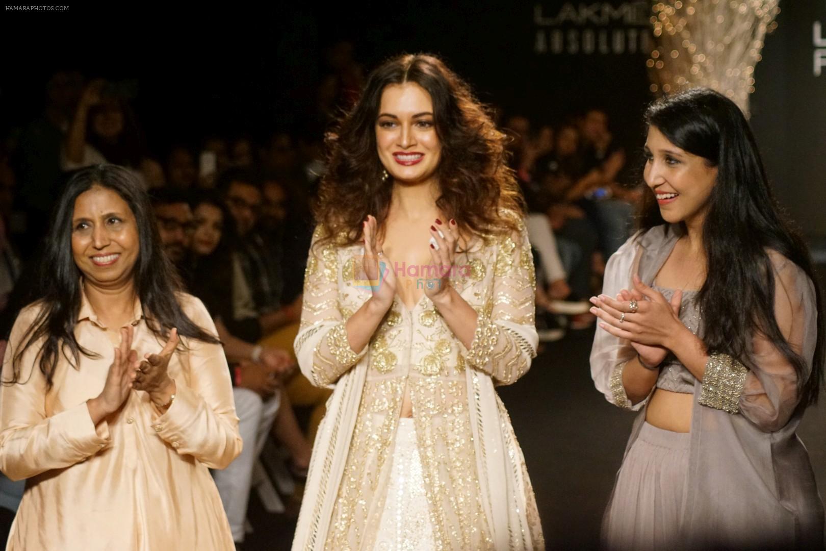 Dia Mirza Walks Ramp For Faabiina At LFW Winter Festive 2017 on 20th Aug 2017
