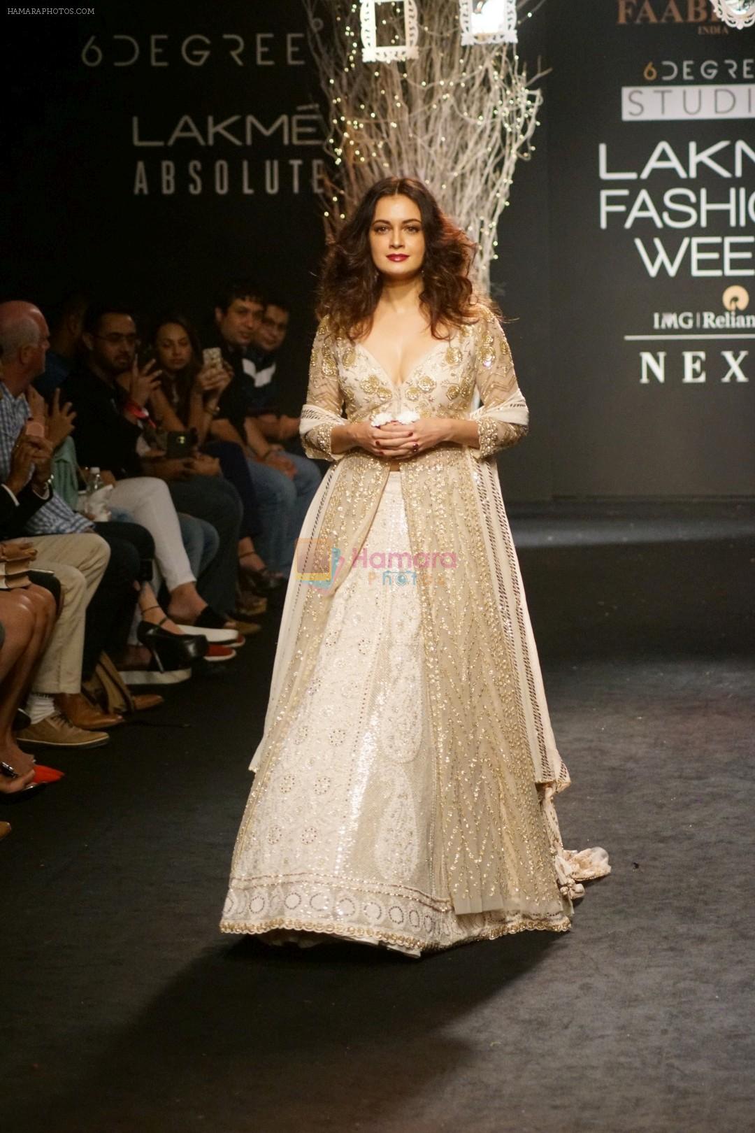 Dia Mirza Walks Ramp For Faabiina At LFW Winter Festive 2017 on 20th Aug 2017