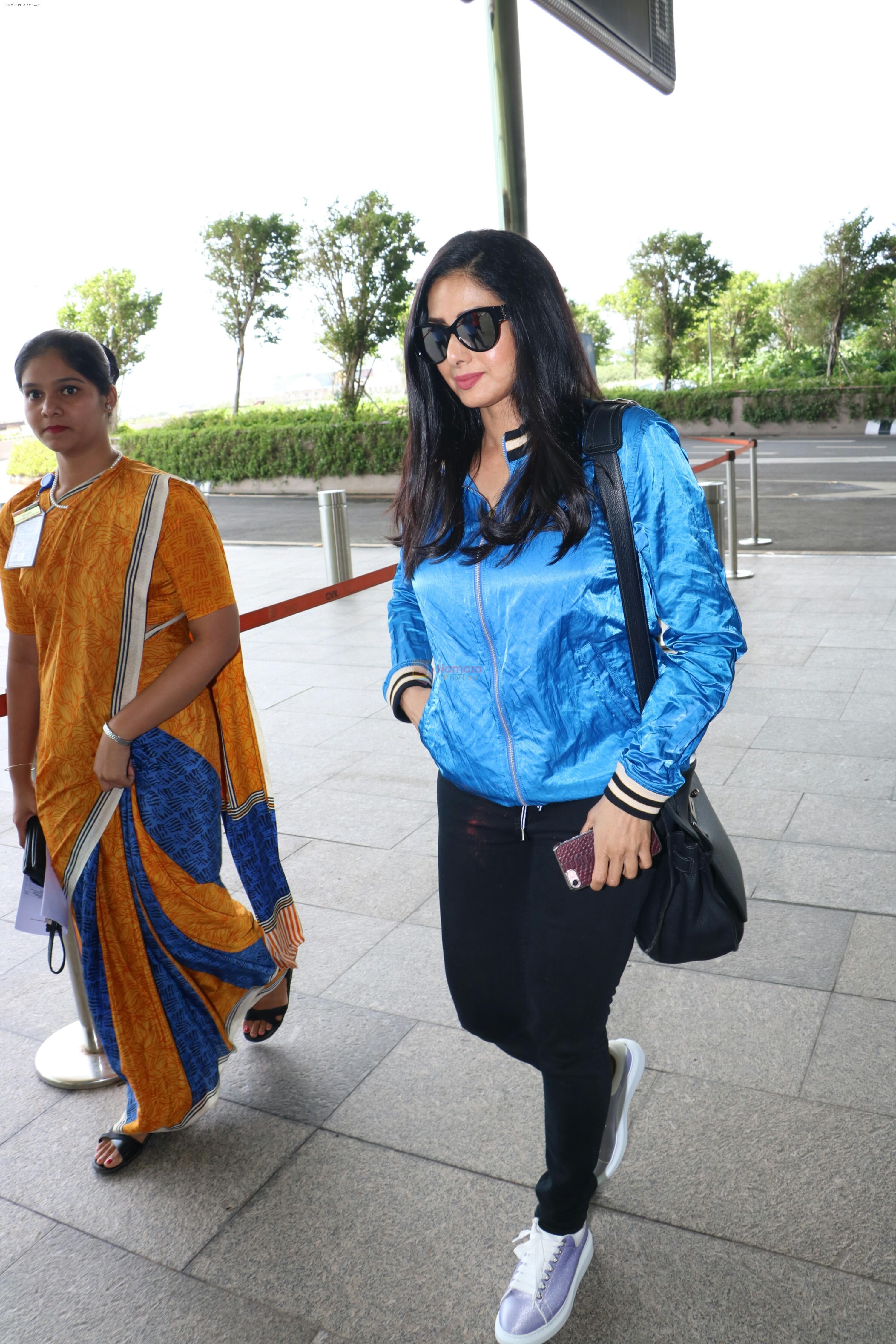 Sridevi Spotted At Airport on 31st Aug 2017