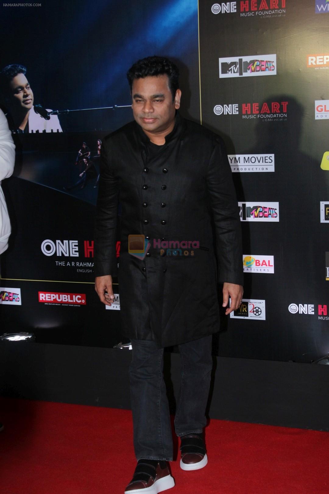 A R Rahman at the Premiere Of Music Maestro A.R. Rahman One Heart - A Concert Film on 7th Sept 2017