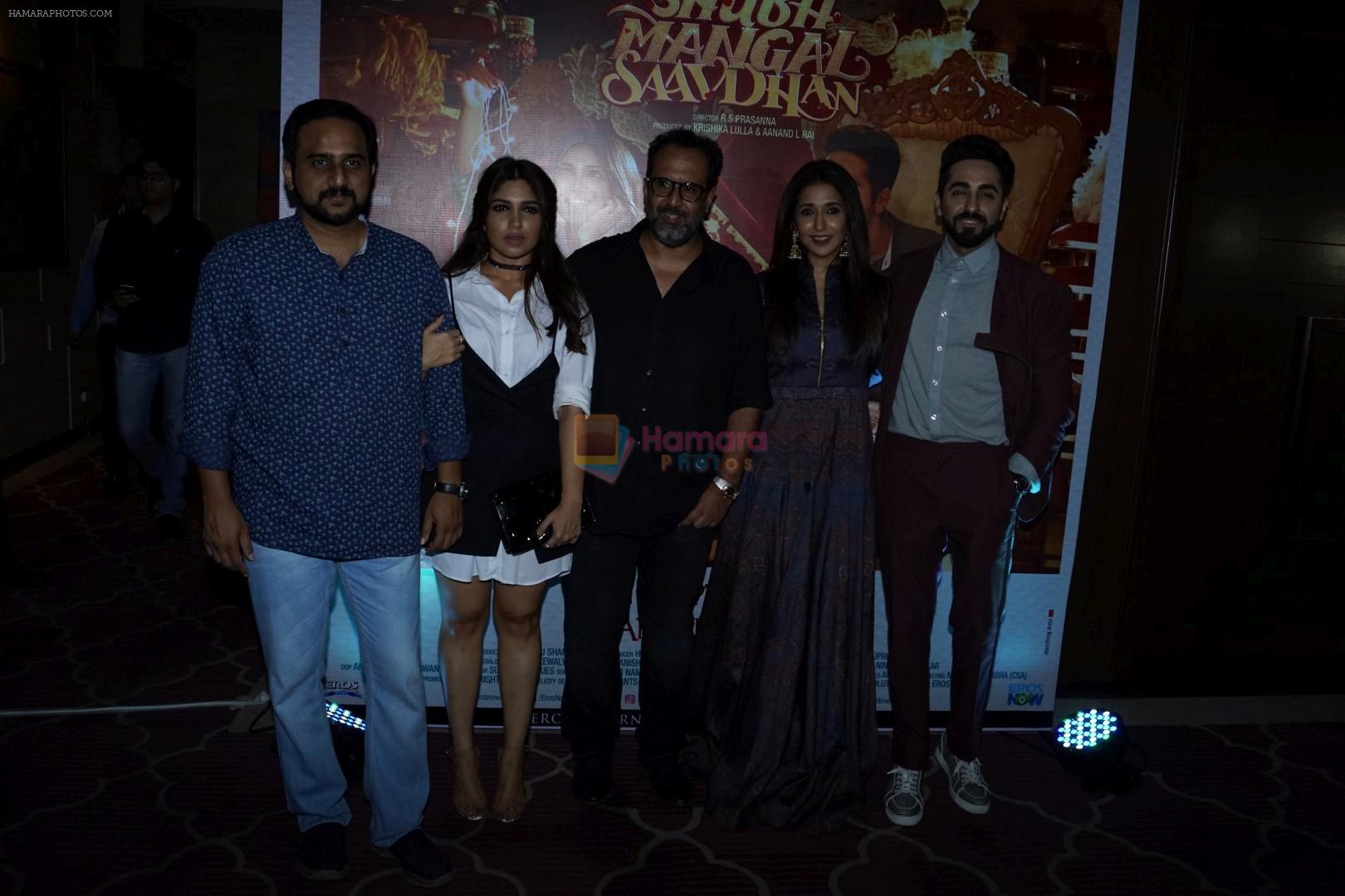 Ayushamann Khurrana, Bhumi Pednekar, Anand L Rai, Krishika Lulla at the Success Party Of Film Shubh Mangal Saavdhan on 12th Sept 2017