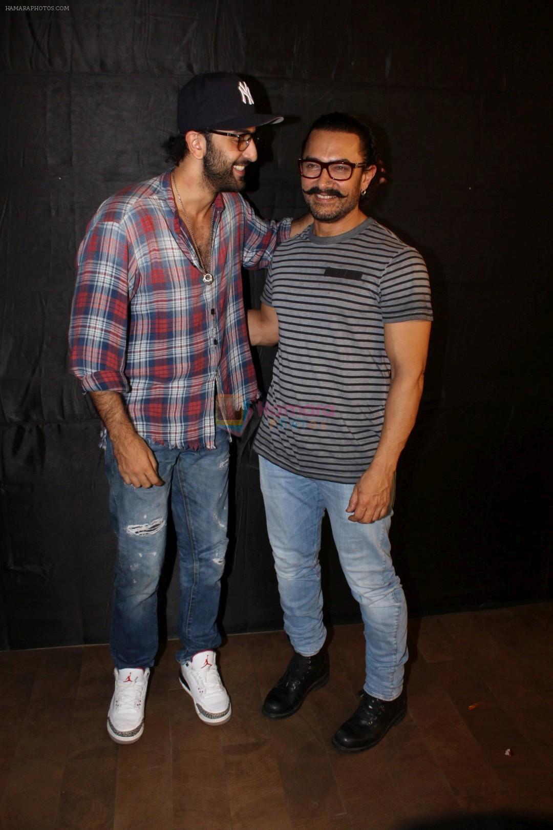 Ranbir Kapoor, Aamir Khan at the special screening of film secret superstar on 17th Oct 2017