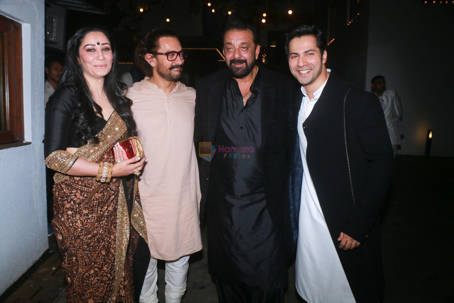 Sanjay Dutt at Aamir Khan's Diwali party on 20th Oct 2017