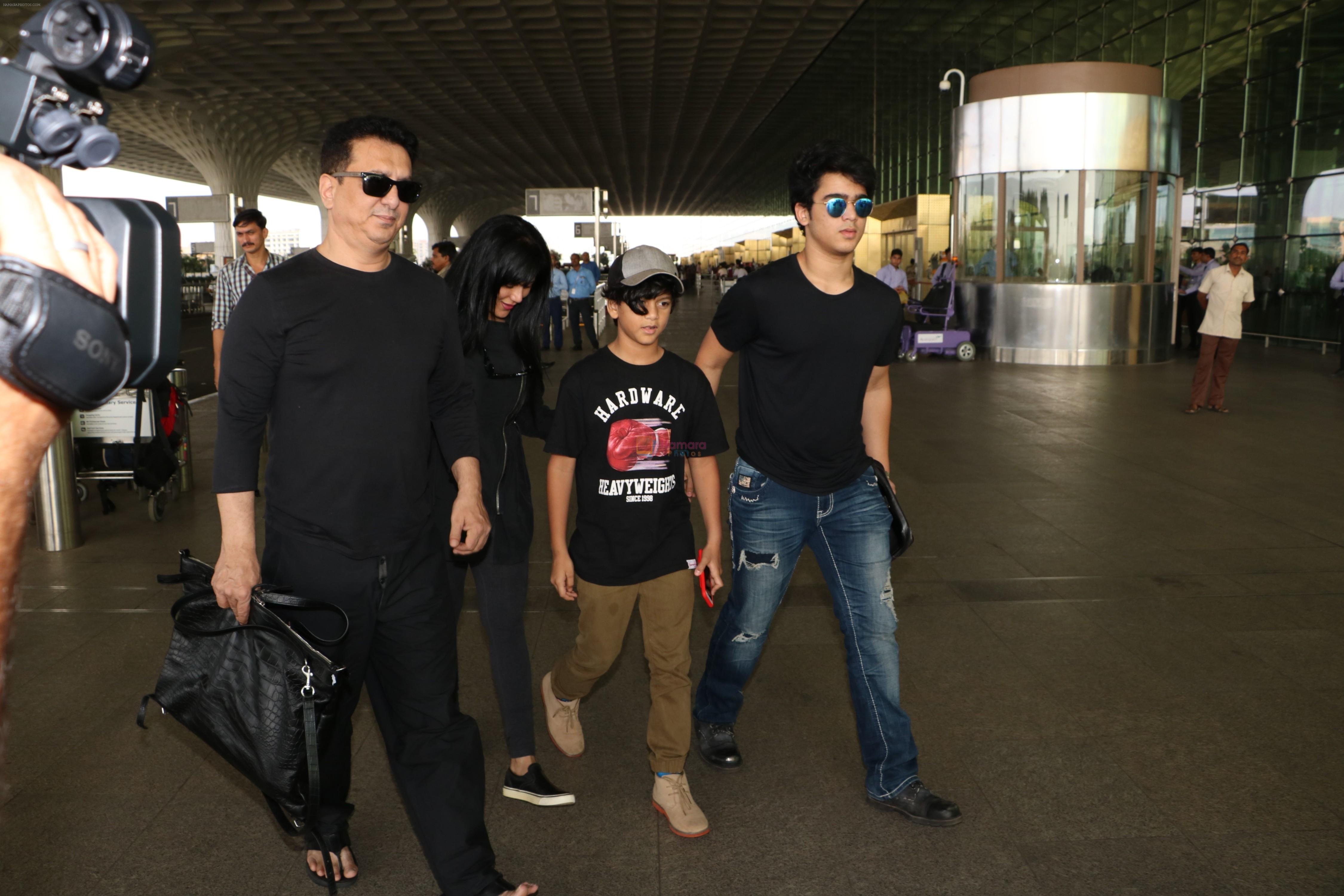 Sajid Nadiadwala with Family Spotted At Airport on 31st Oct 2017