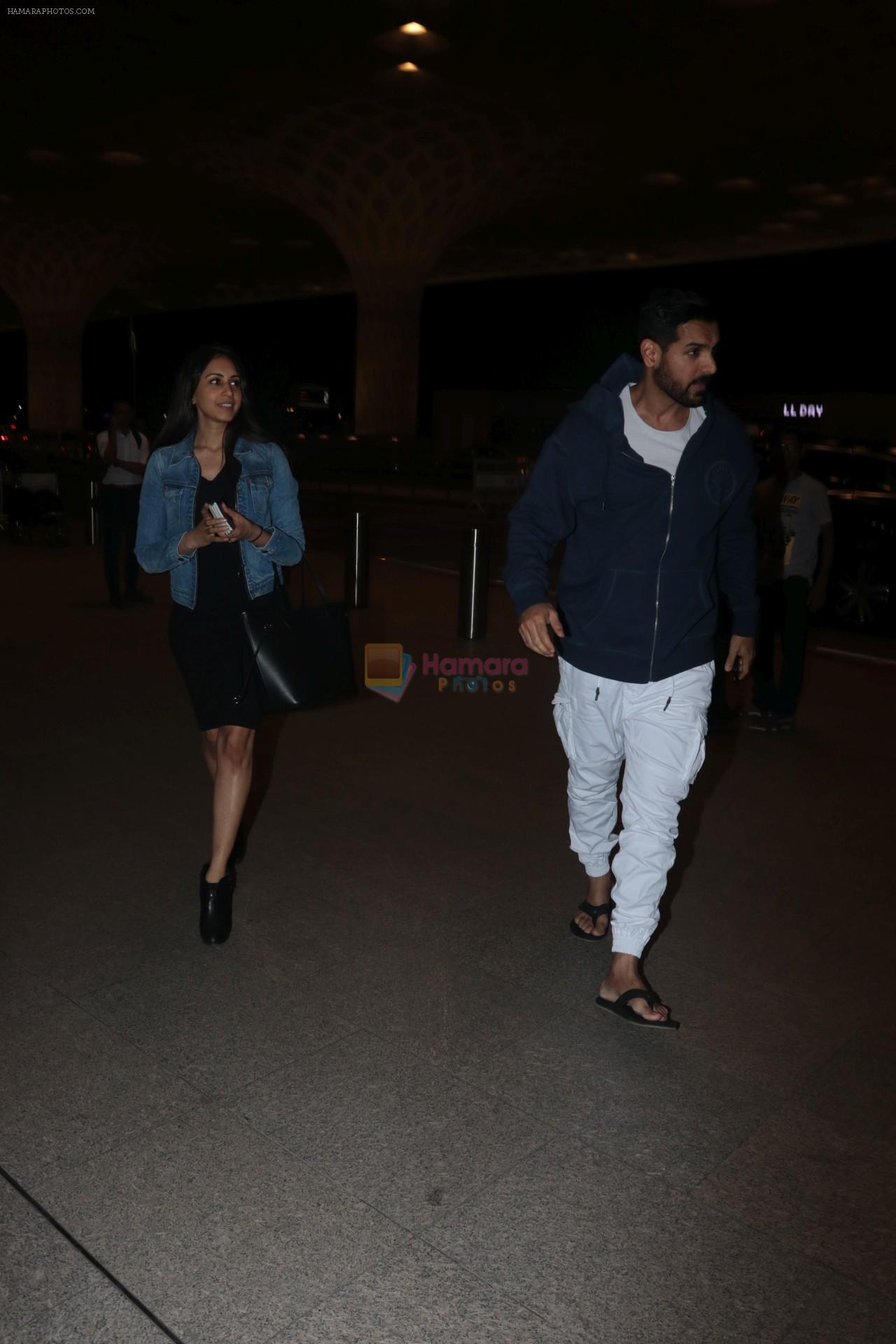 John Abraham With His Wife Spotted At Airport on 16th Nov 2017