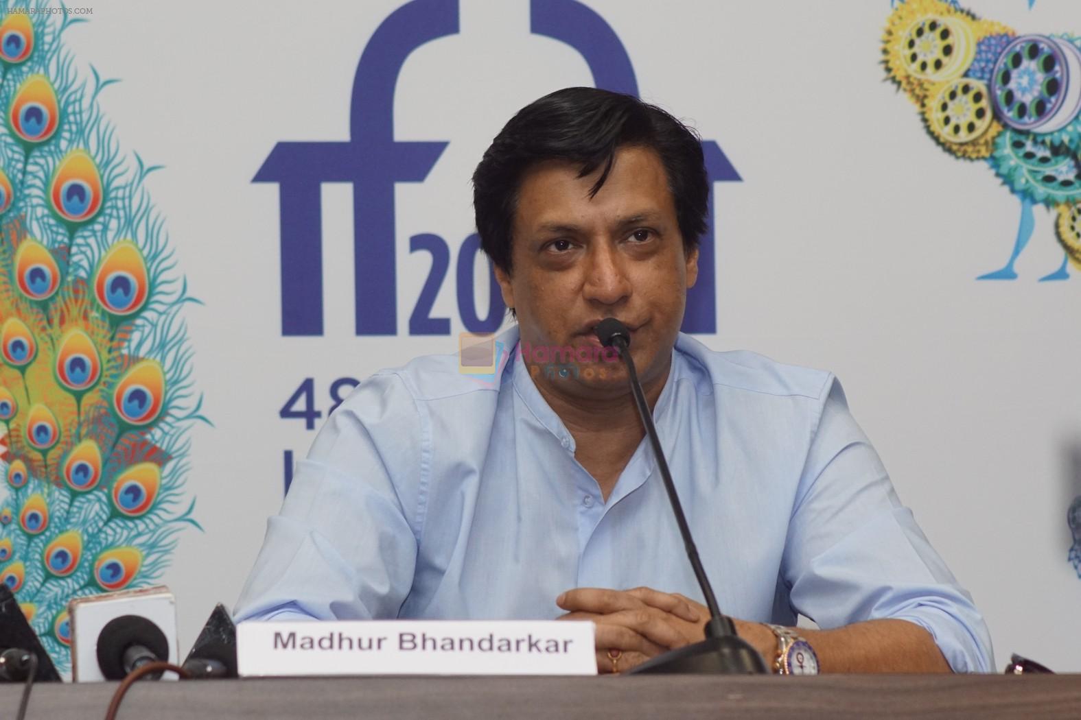 Madhur Bhandarkar at the press conference On Brics film Making Programme (IFFI 017) on 23rd Nov 2017