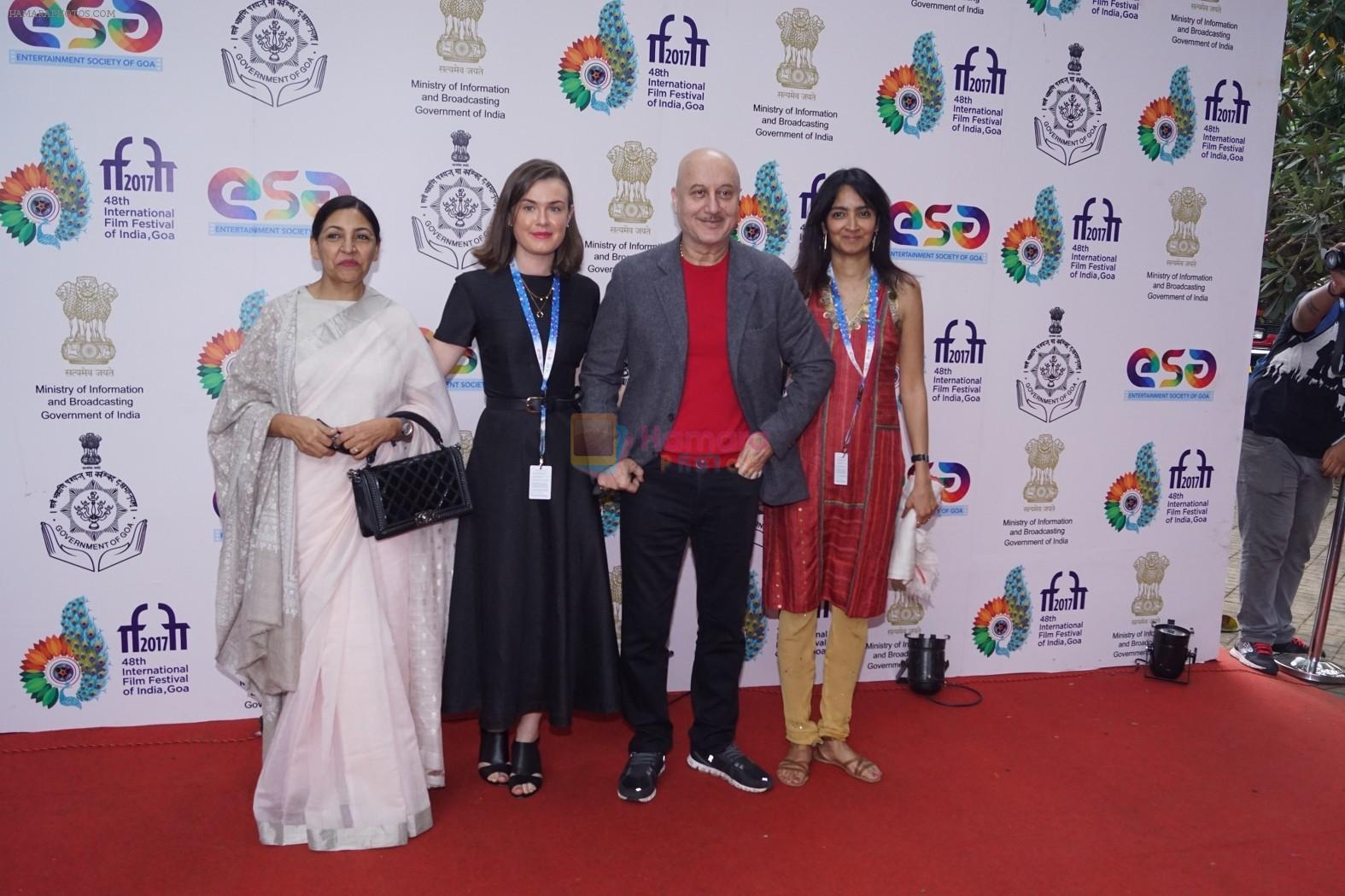 Anupam Kher, Deepti Naval At Red Carpet For Film CHUTNEY At IFFI 2017 on 25th Nov 2017