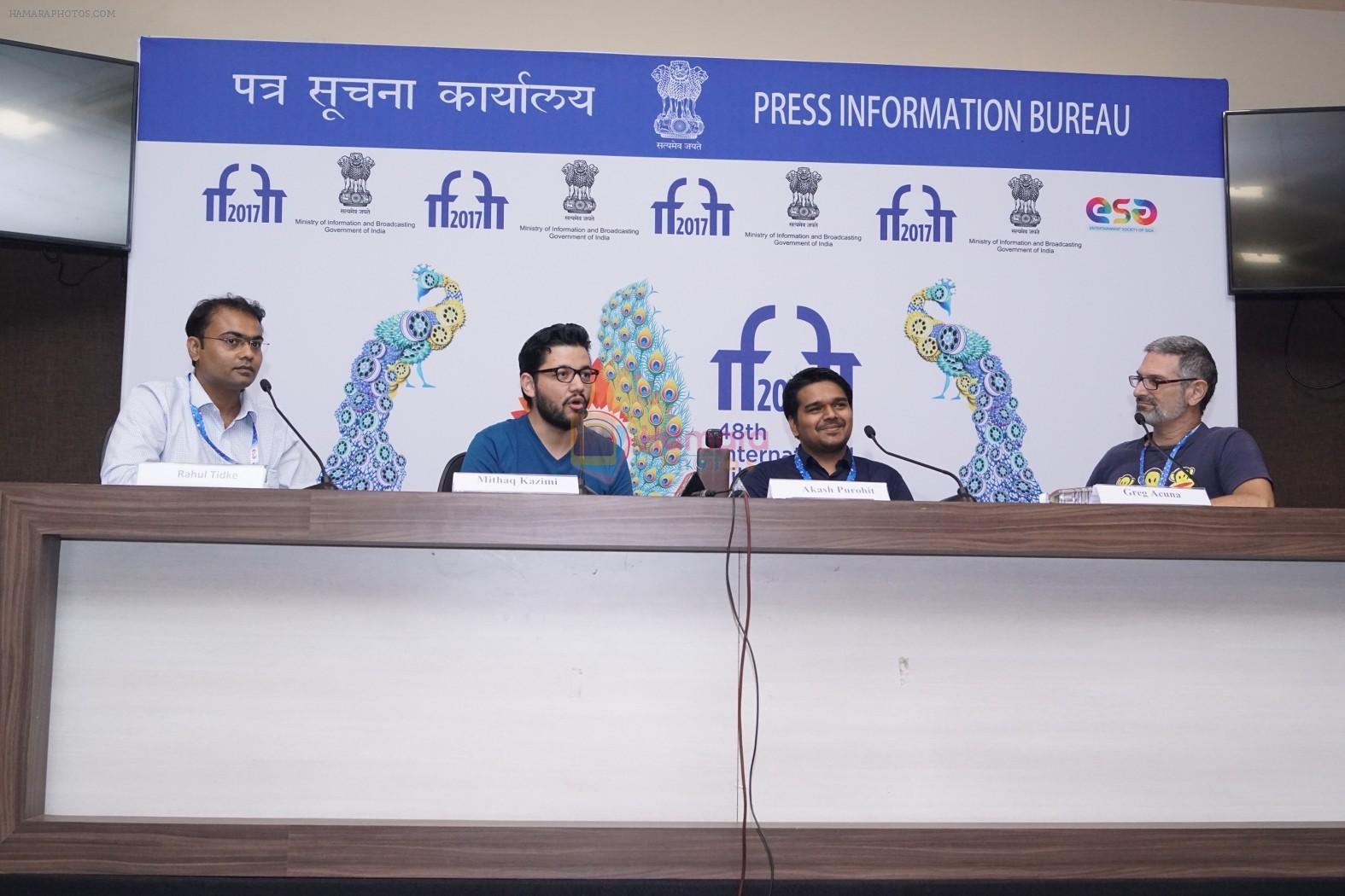 at the Press Conference - Media Tech Start-up Expo (IFFI 2017) on 27th Nov 2017
