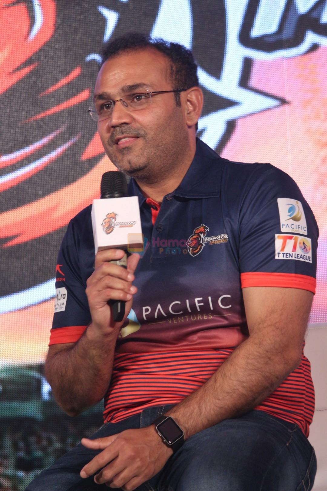 Virender Sehwag at the Launch Of Maratha Arabians Team Jersey & Set For A Fresh Battle Ground In Arabian Land on 30th Nov 2017
